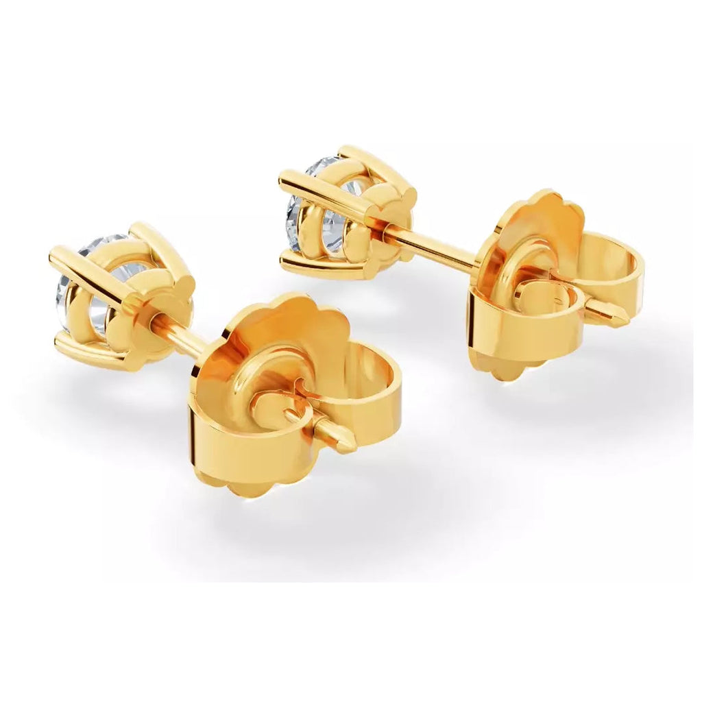 Lab Diamond Stud Earrings – Classic 14k Gold Over Sterling Silver With VS Clarity