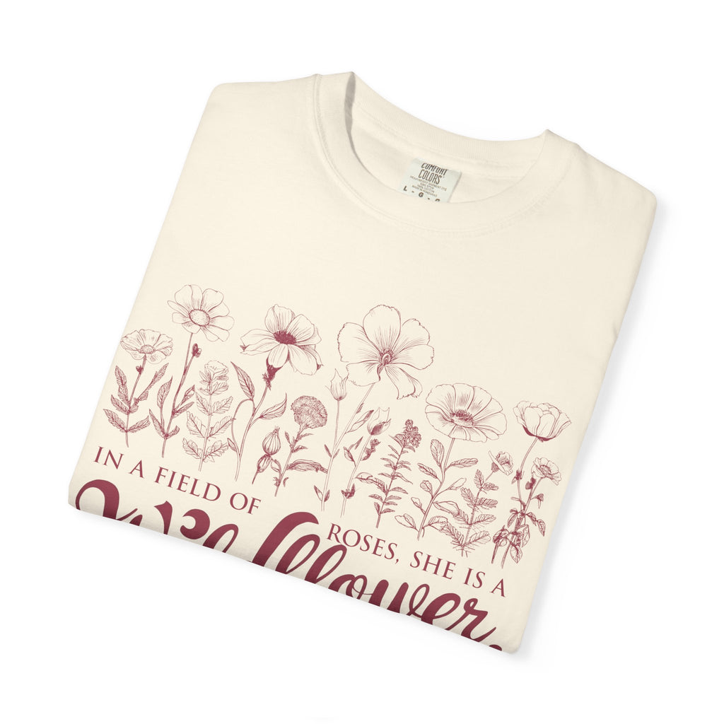Wildflower Graphic Tee – Soft Cotton Botanical T-Shirt | Comfortable Casual Wear