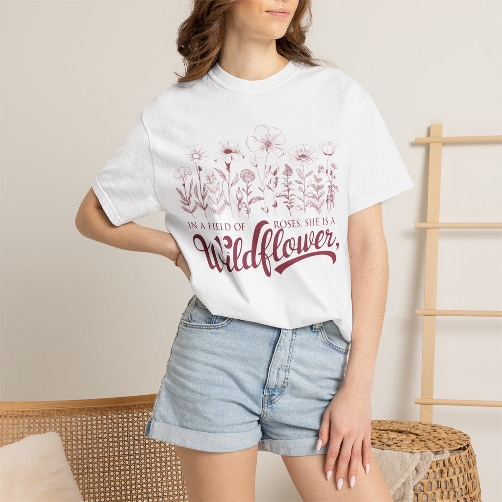 Wildflower Graphic Tee – Soft Cotton Botanical T-Shirt | Comfortable Casual Wear