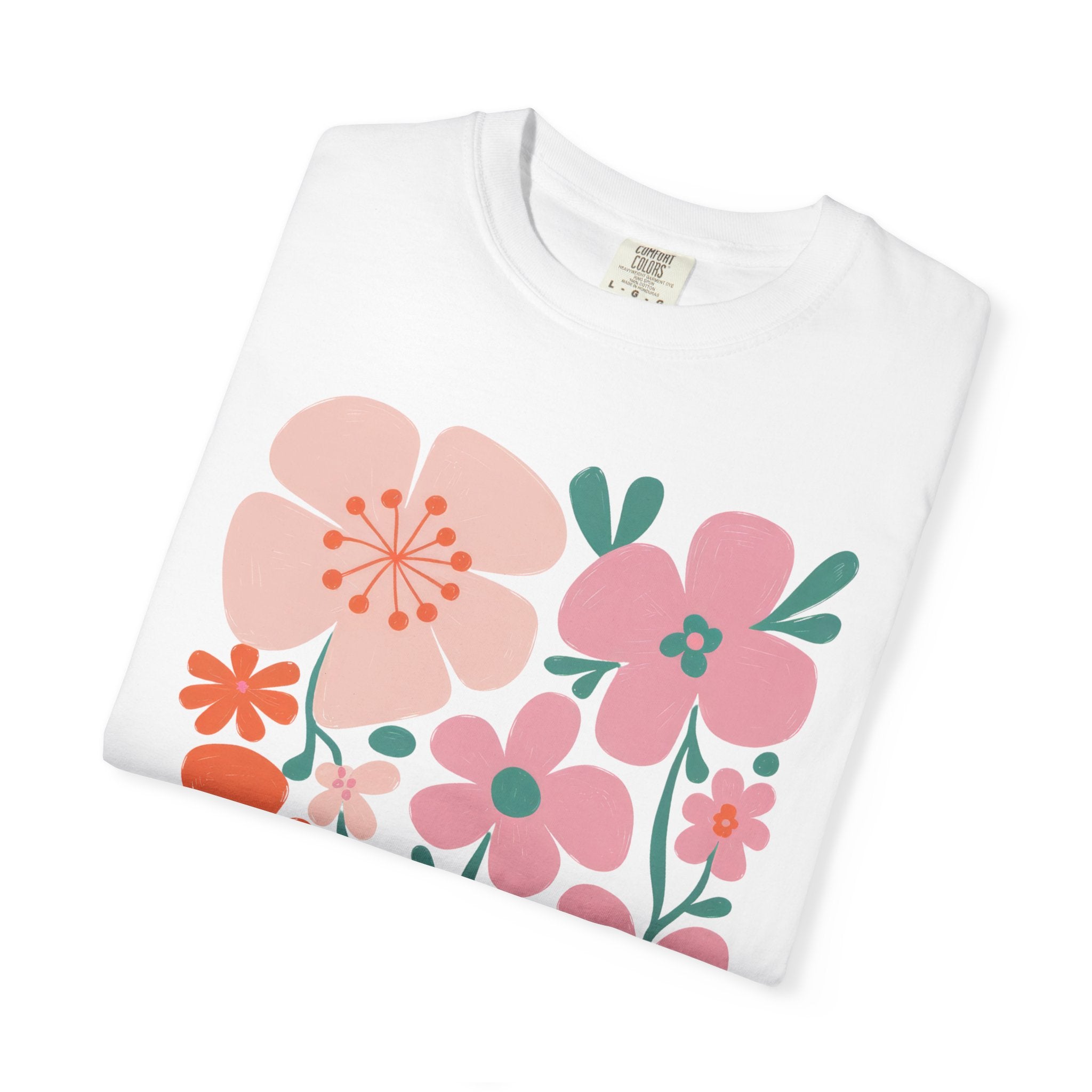 Floral Love T-Shirt – Unisex Garment-Dyed Tee With Vibrant Flower Design & Relaxed Fit