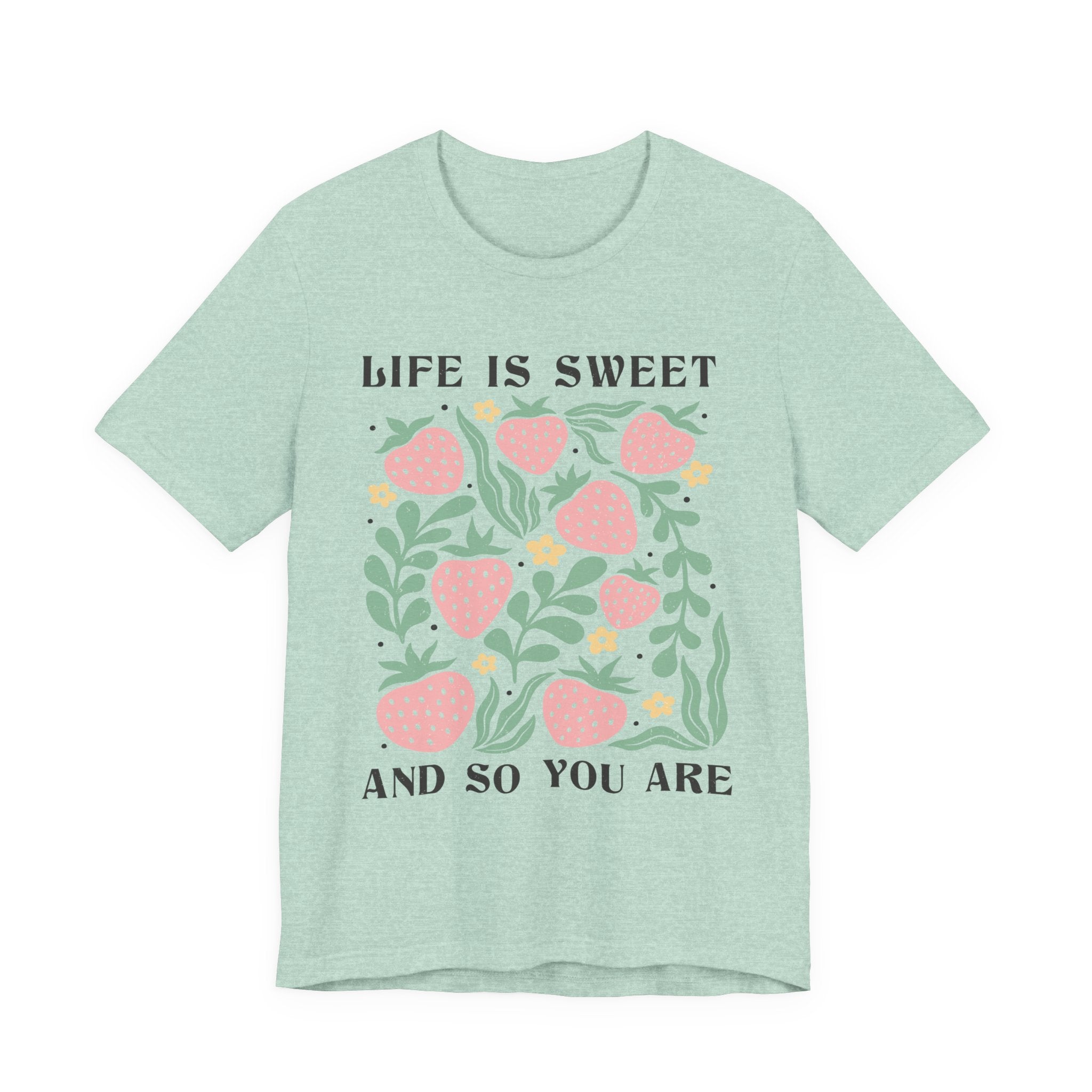 Cottagecore Graphic Tee – Vintage Style Strawberry Shirt With Positive Quote
