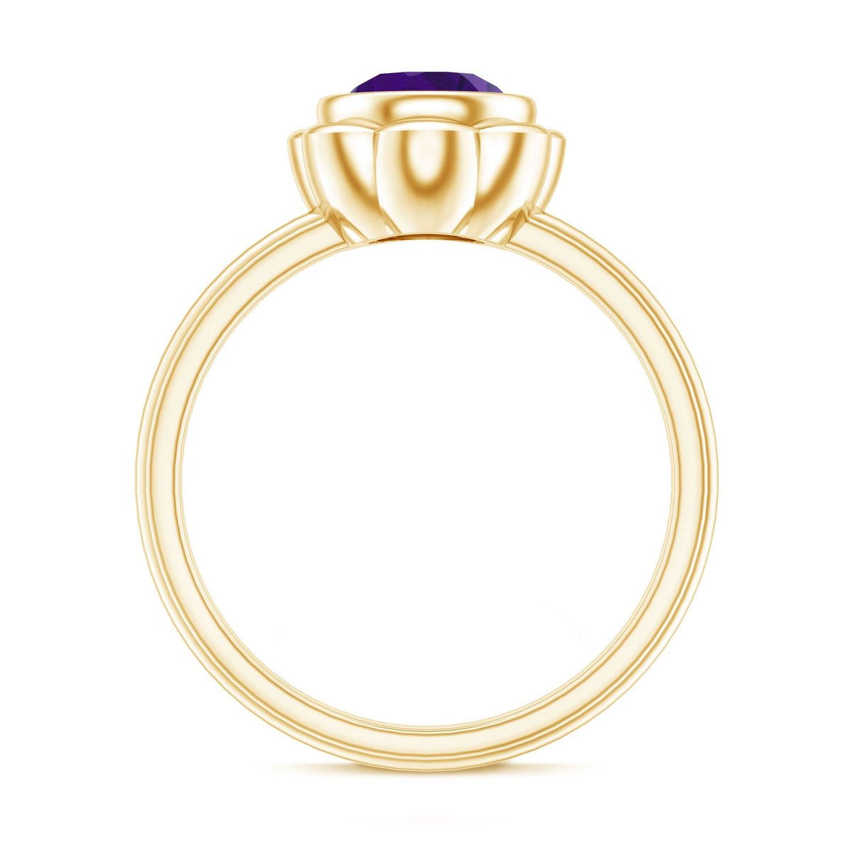 1.2 Carat Amethyst Engagement Ring in Bezel Setting