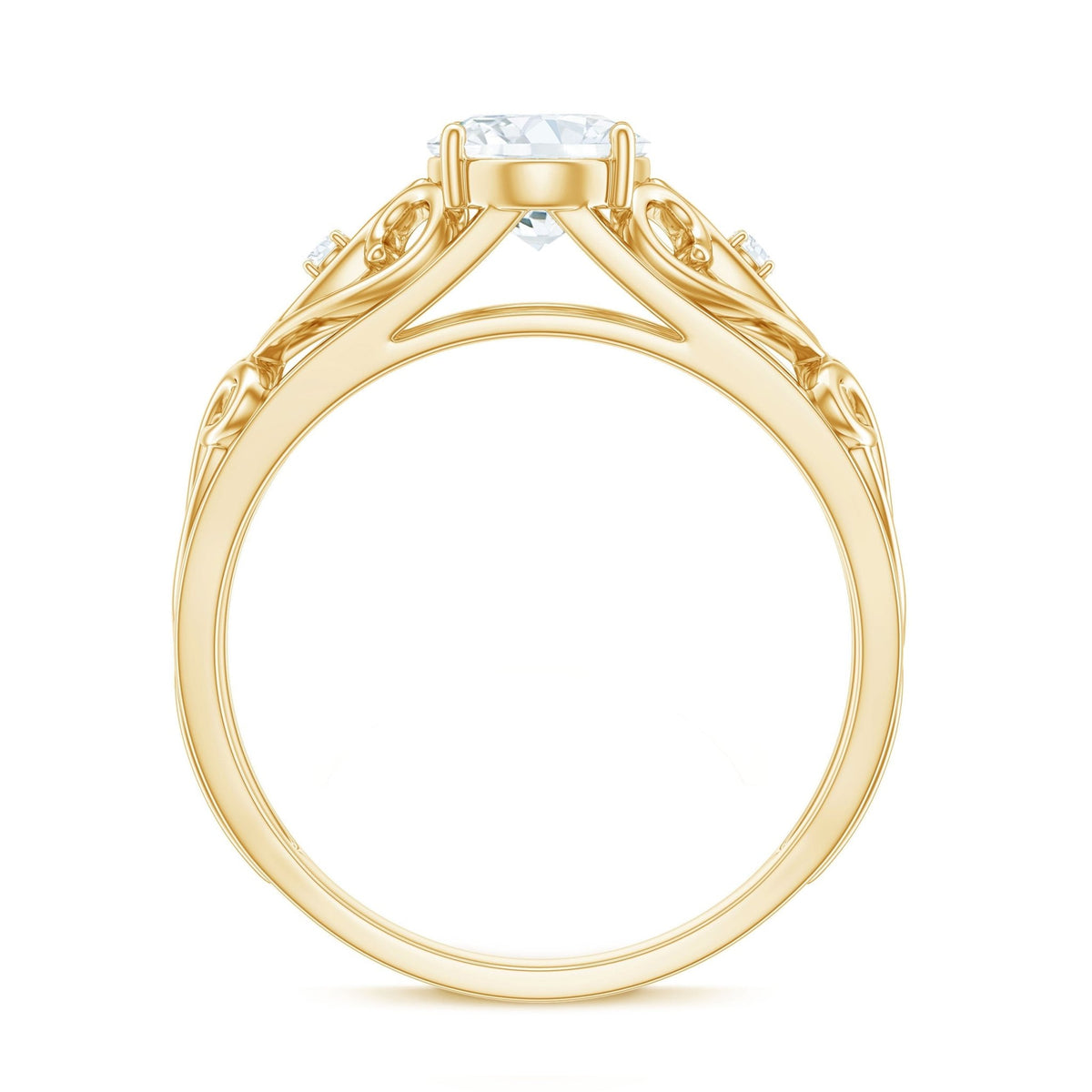 1.2 Carat Oval Cut Vintage Inspired Moissanite Filigree Engagement Ring