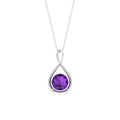 1.2 CT Real Amethyst Infinity Pendant Necklace