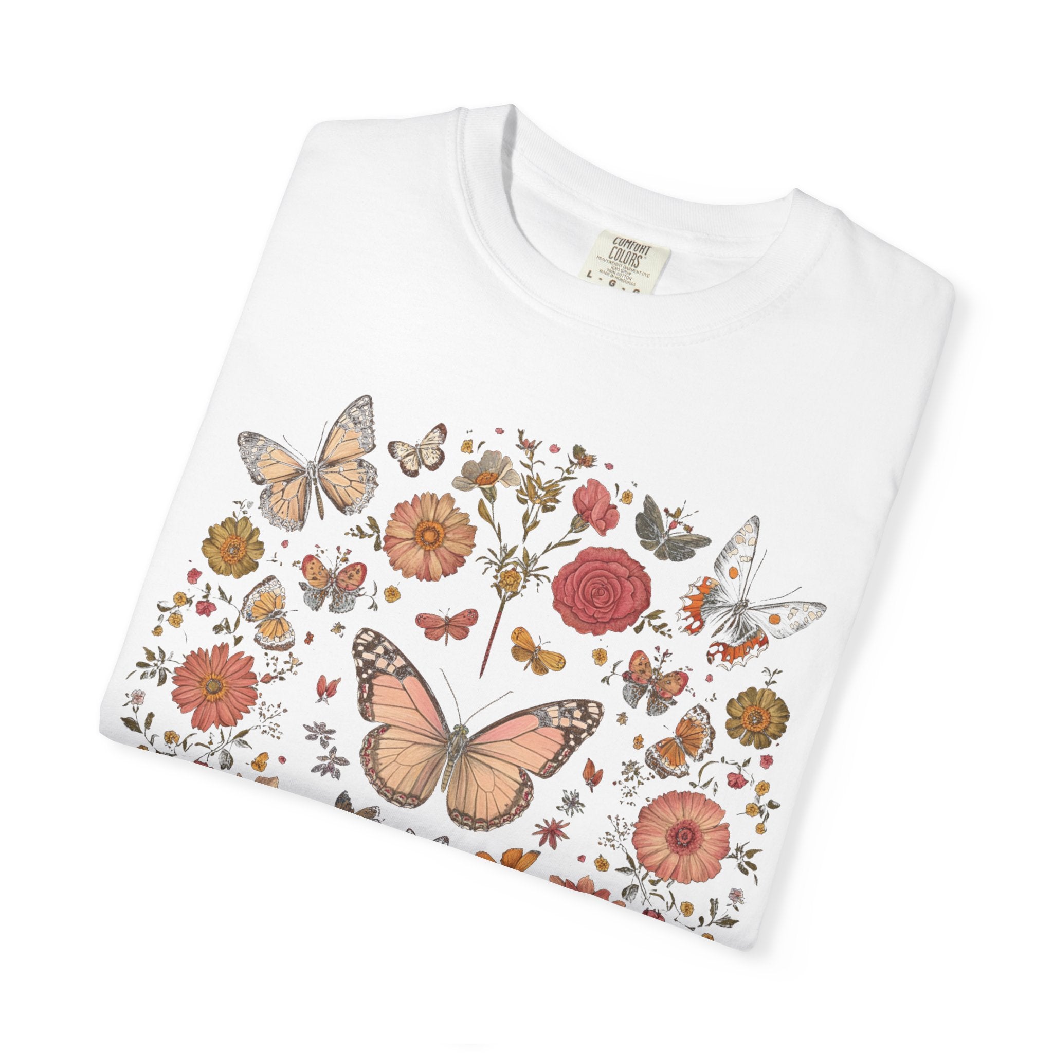 Vintage Butterfly Tee - Unisex Cotton T-Shirt | Soft Garment Dyed Shirt