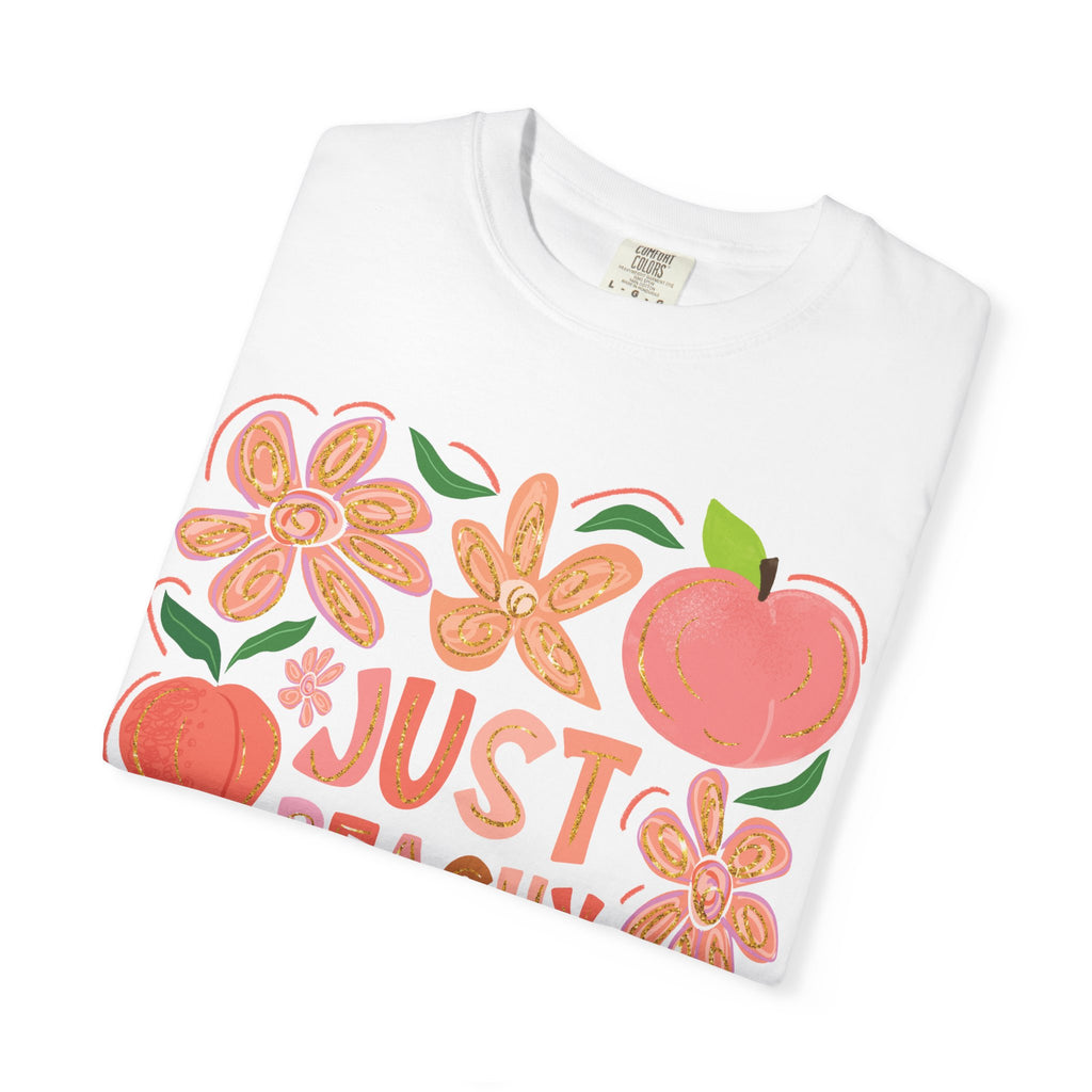 Just Peachy Tee - Vibrant Unisex T-Shirt With Playful Peach Print & Soft Cotton