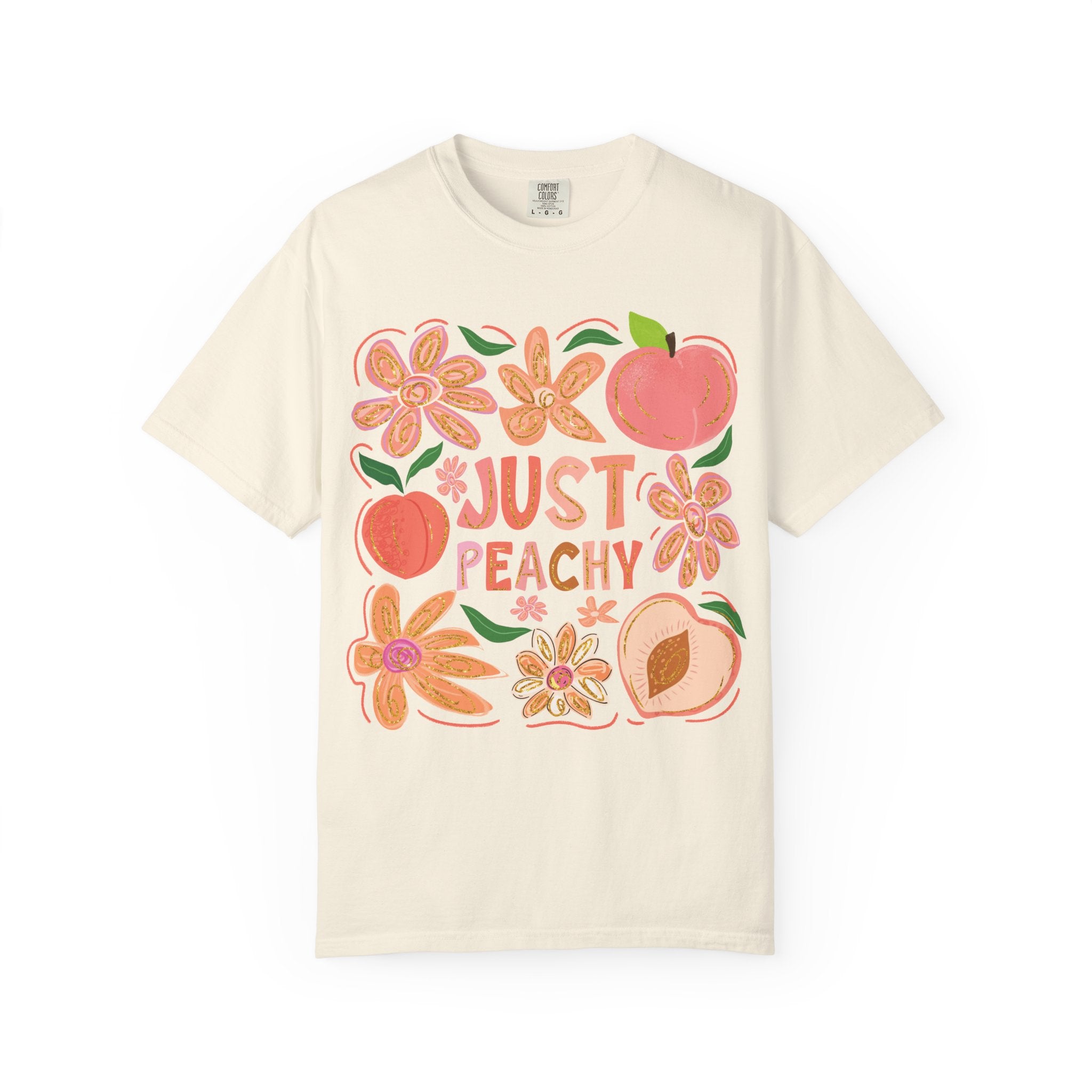 Just Peachy Tee - Vibrant Unisex T-Shirt With Playful Peach Print & Soft Cotton