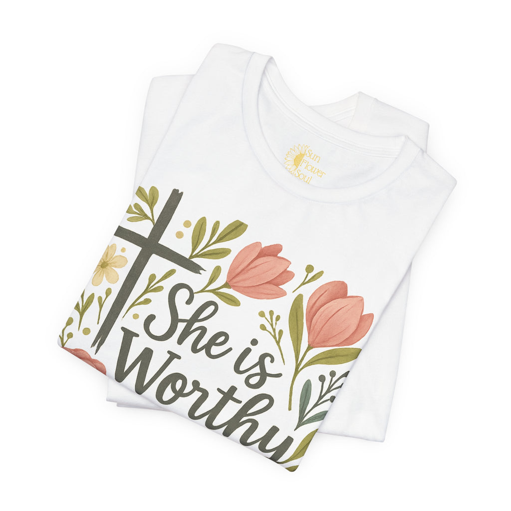 Christian Inspirational Tee – Women's Proverbs 31 Top | Floral Graphic Shirt