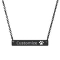 Engraved Paw Necklace - Custom Pet Pendant | Stainless Steel Bar Jewelry