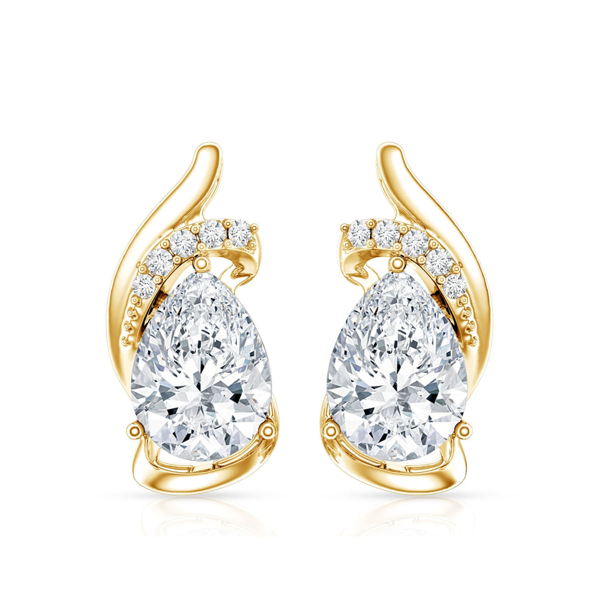 1.3 Carat Certified Lab Grown Diamond Teardrop Stud Earrings