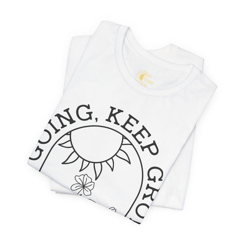 Positive Graphic Tee – Keep Growing Shirt With Floral Design | Bella+Canvas Soft Cotton