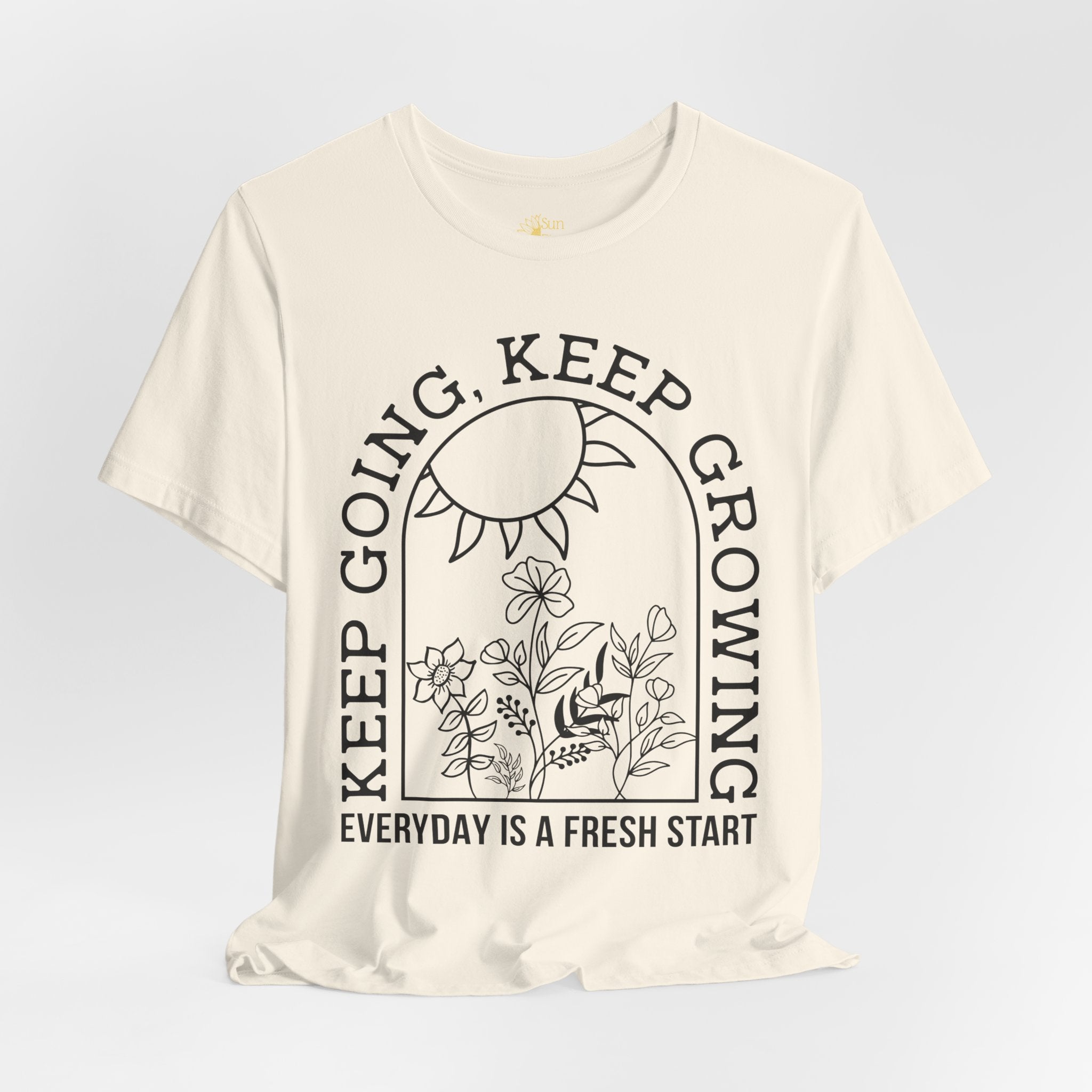 Positive Graphic Tee – Keep Growing Shirt With Floral Design | Soft Cotton T-Shirt