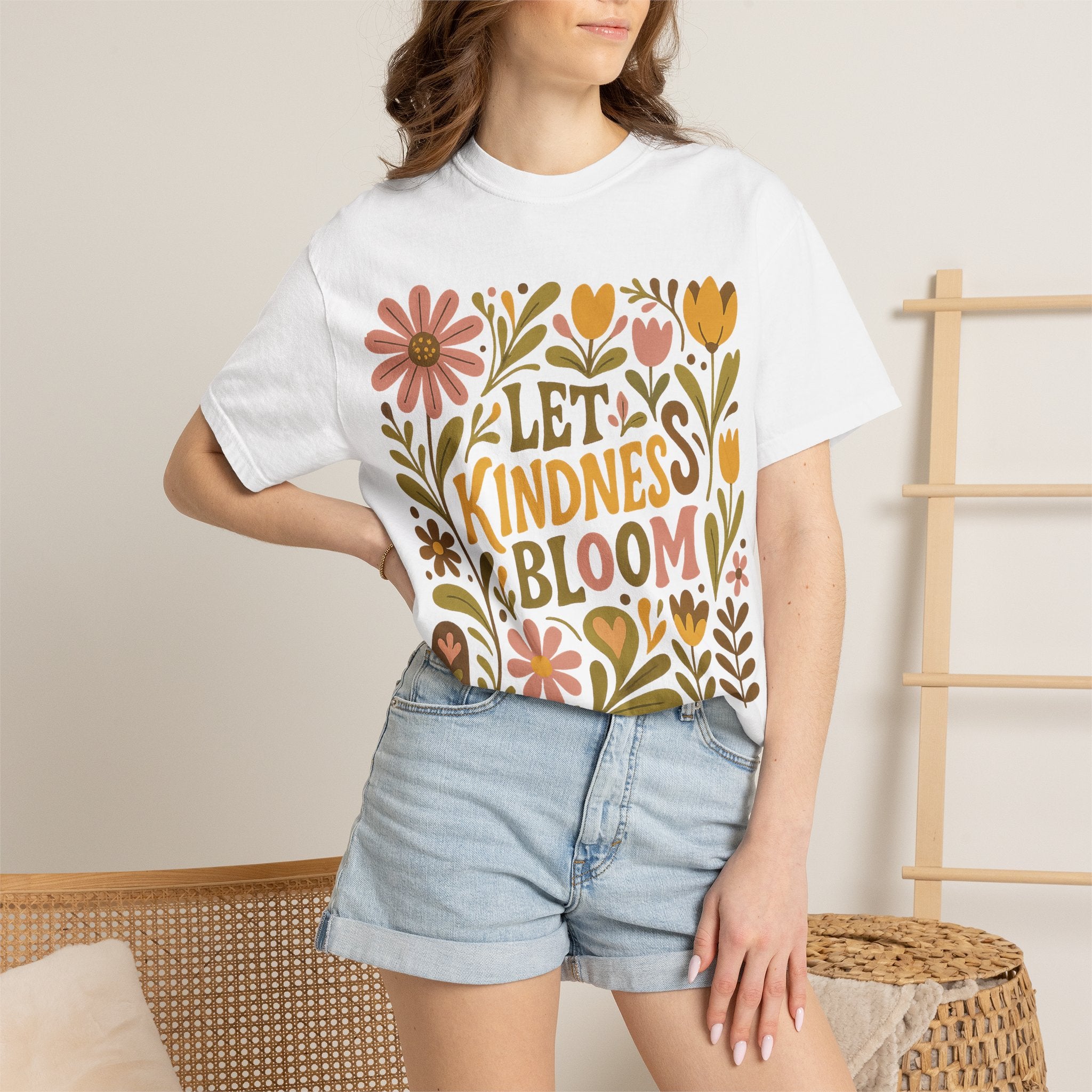 Kindness Bloom T-Shirt – Unisex Floral Graphic Tee | Soft Cotton Summer Shirt