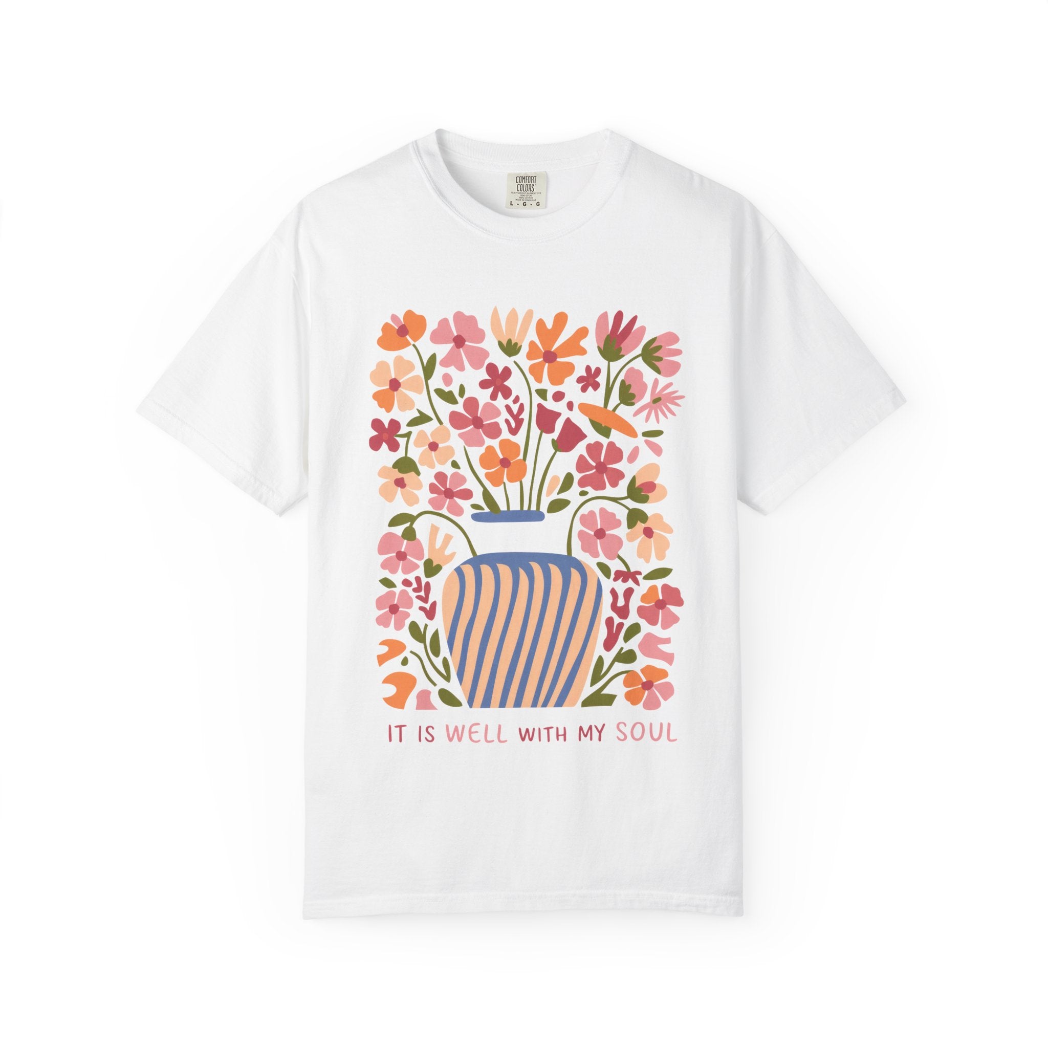 It Is Well Tee – Floral T-Shirt With Vase Flower Design | Soulful Style Shirt