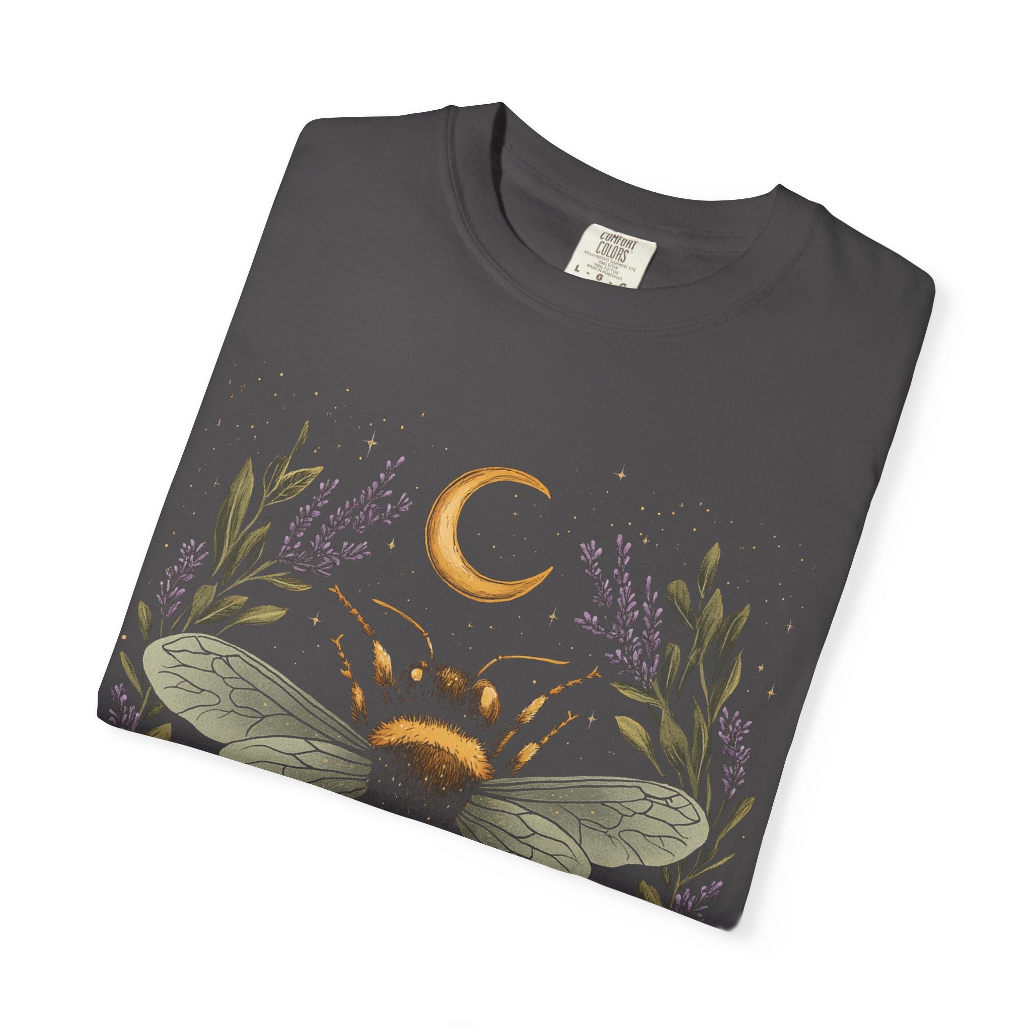 Bee Graphic Tee – Soft Vintage T-Shirt With Hand Drawn Bee Art & Lavender