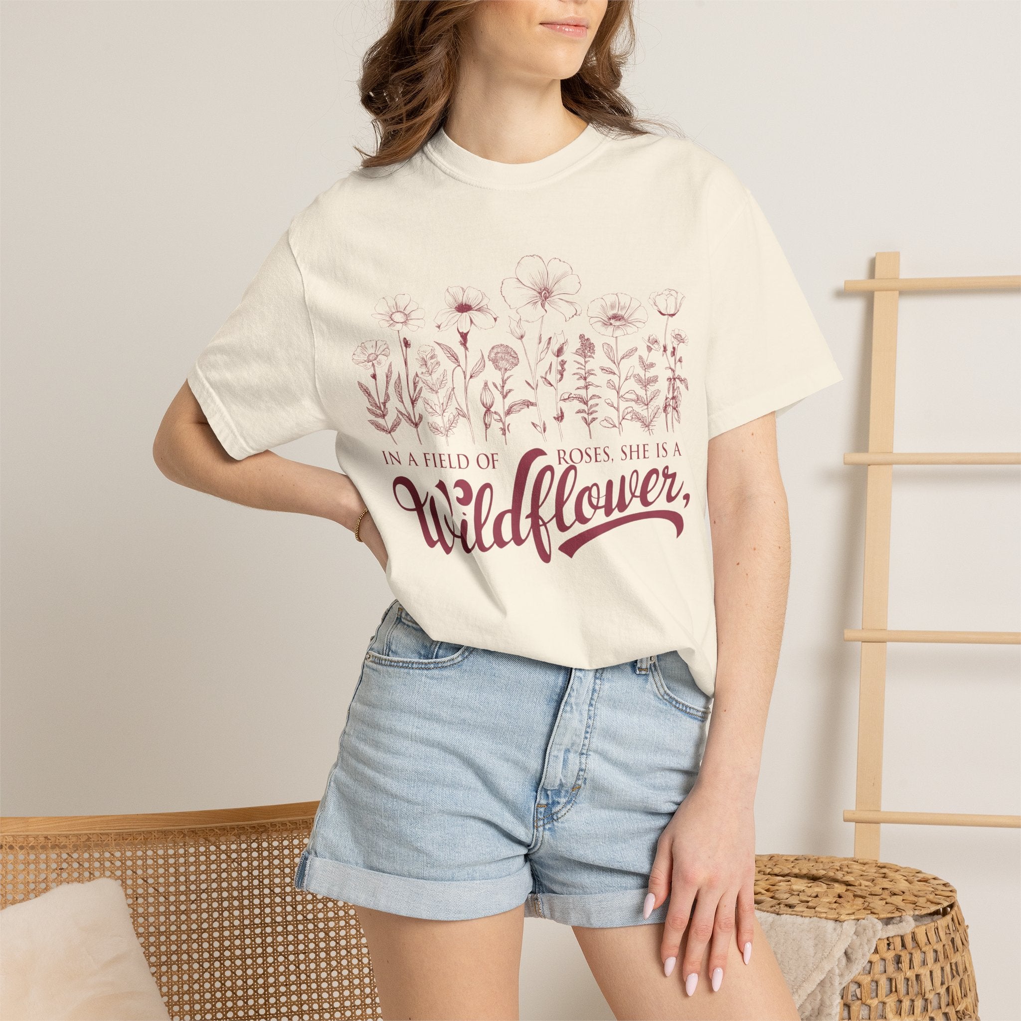 Wildflower Graphic Tee – Soft Cotton Botanical T-Shirt | Comfortable Casual Wear