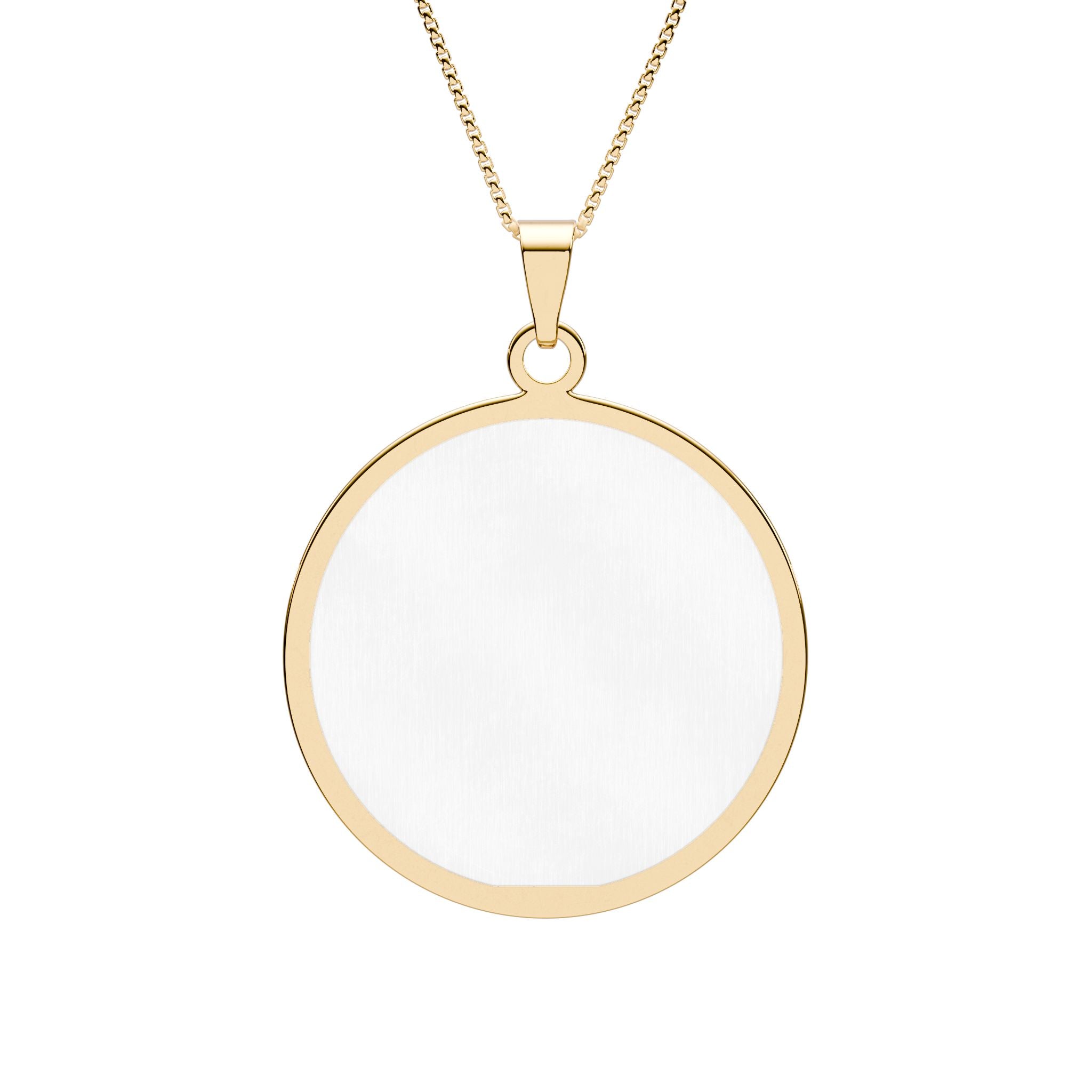 Round Photo Pendant - Personalized Jewelry With Laser Engraved Charm & 18 Inch Chain