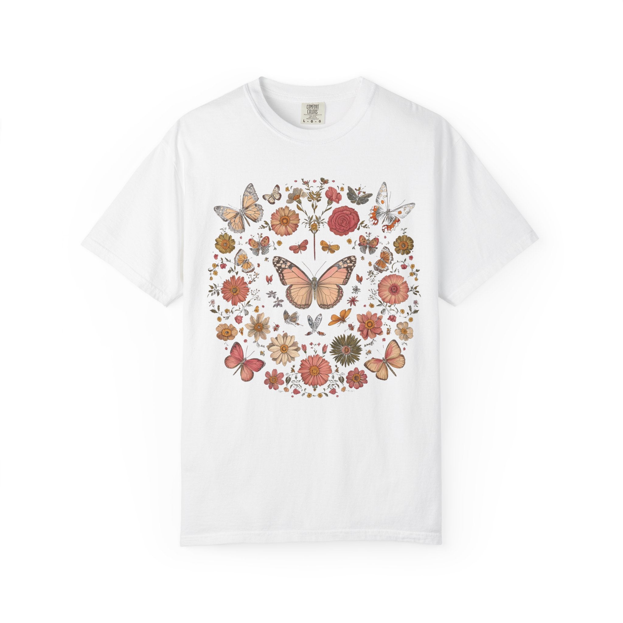 Vintage Butterfly Tee - Unisex Cotton T-Shirt | Soft Garment Dyed Shirt