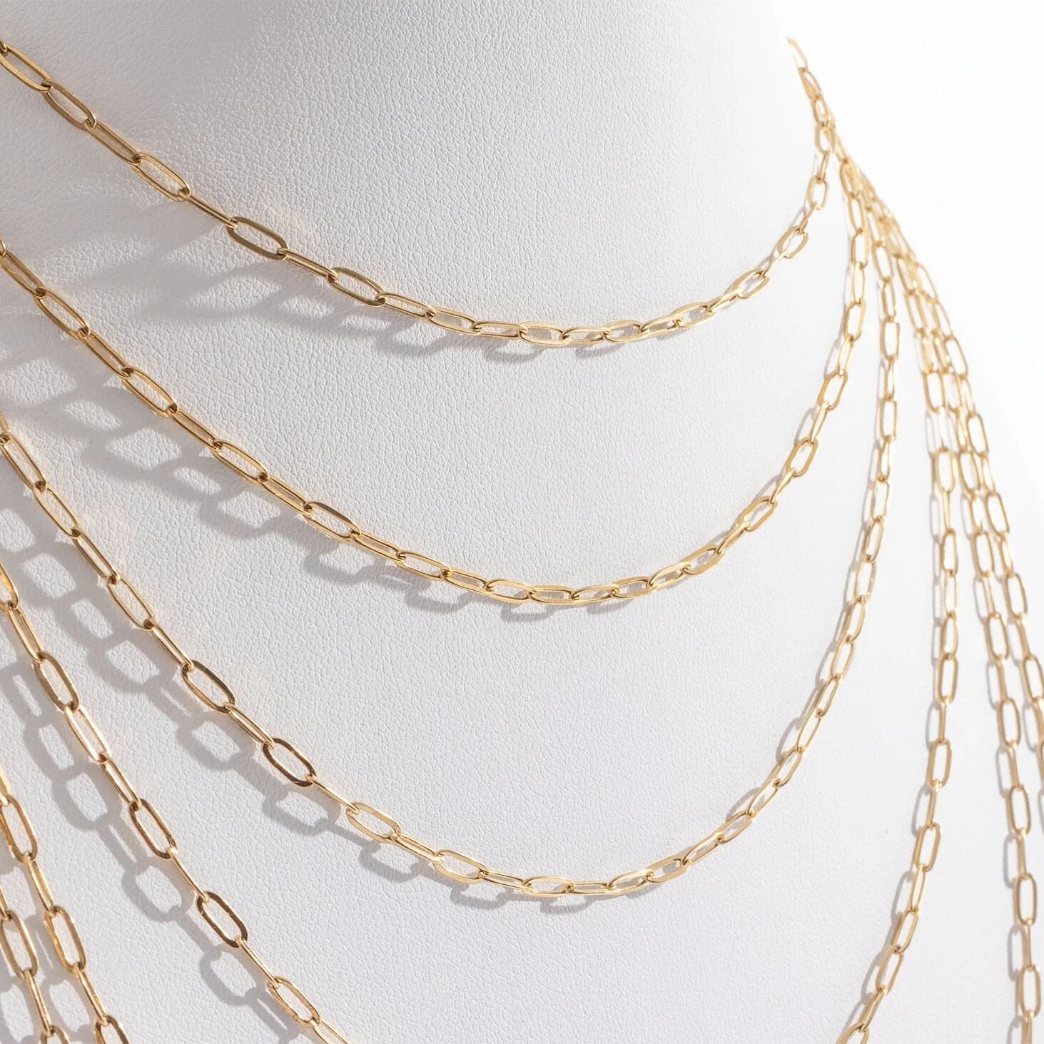 14K Gold Paperclip Necklace – 2.5MM Gold Filled Adjustable Chain Jewelry