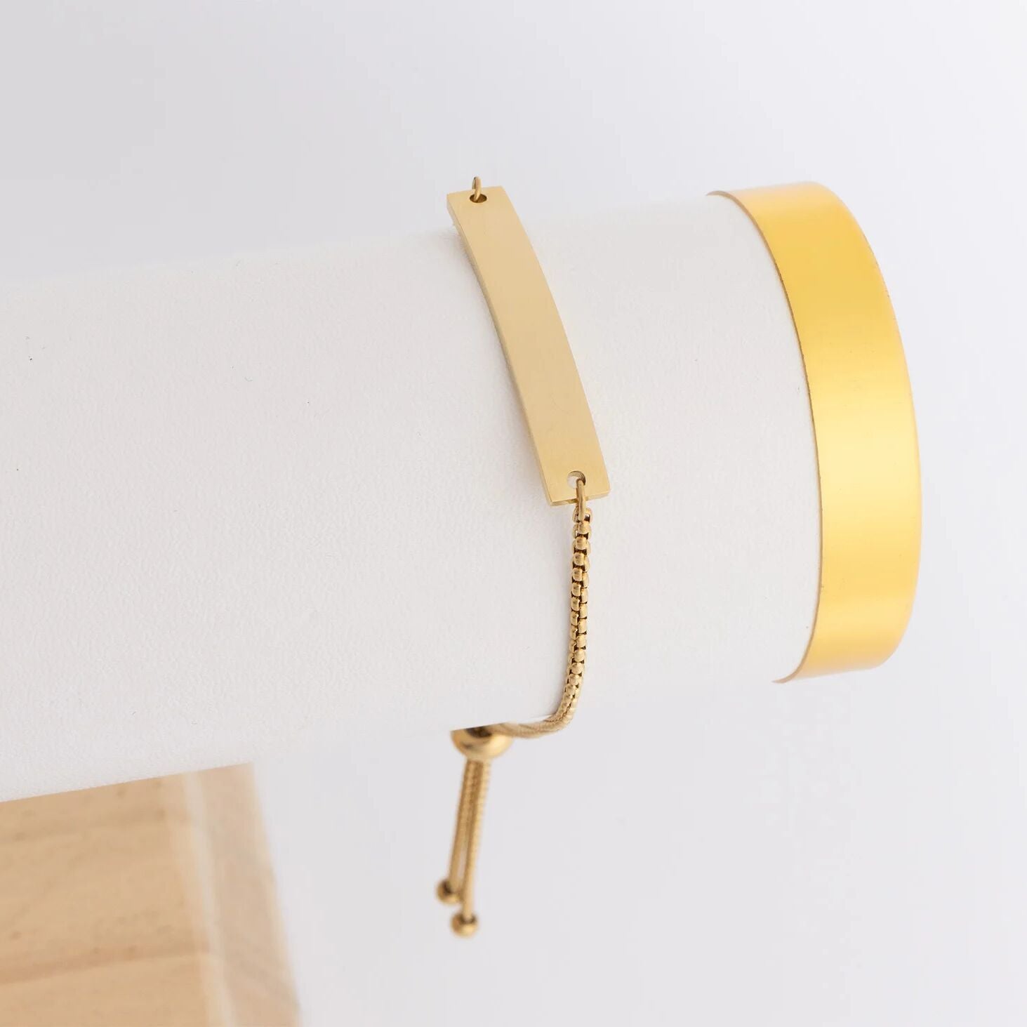 14K Gold Filled Bracelet – Adjustable Curved Bar | Tarnish Resistant Jewelry - Bracelets | Sunflower Soul Boutique