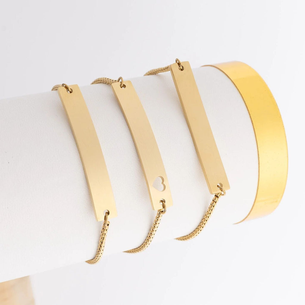 14K Gold Filled Bracelet – Adjustable Curved Bar | Tarnish Resistant Jewelry - Bracelets | Sunflower Soul Boutique