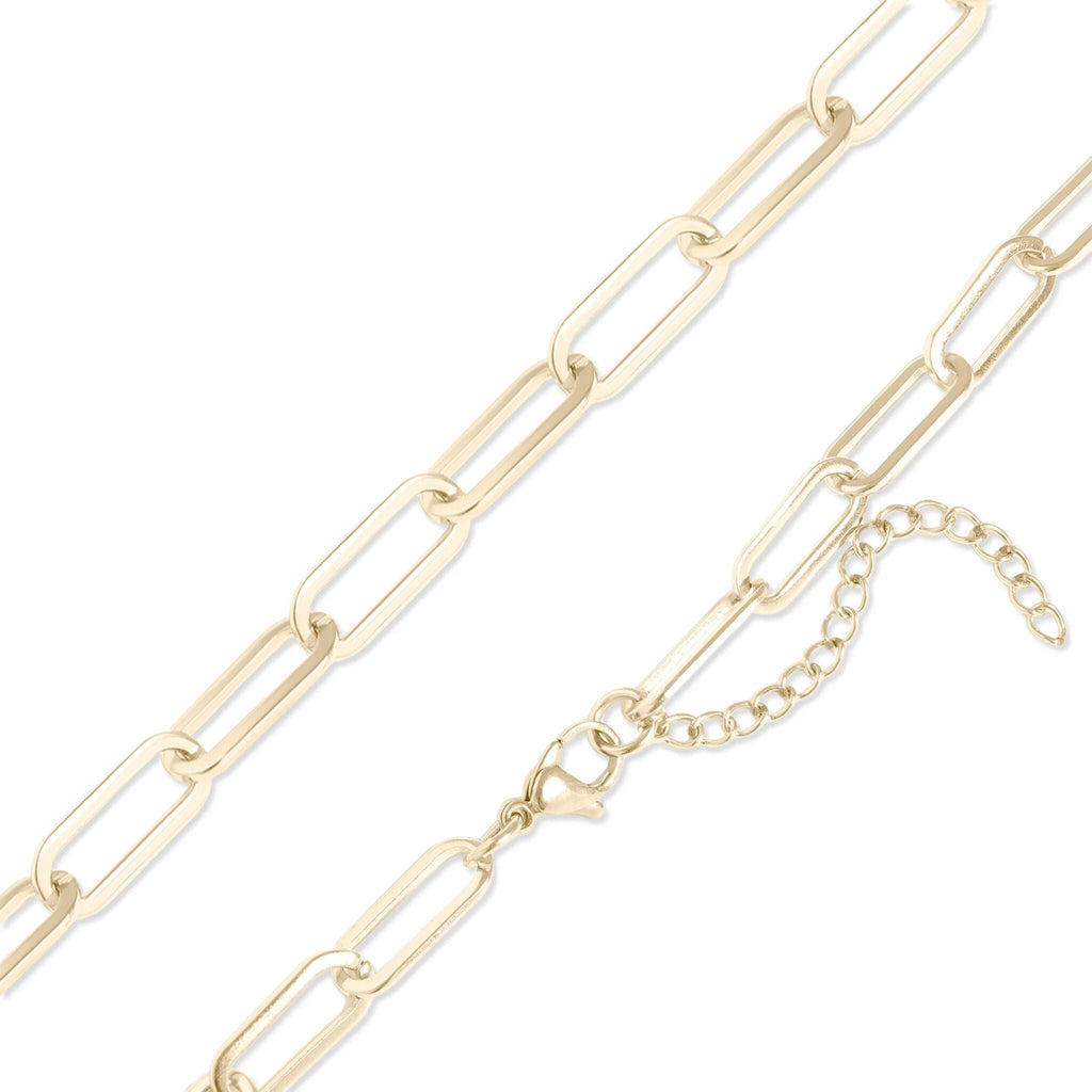 14K Gold Filled Necklace – Paperclip Chain 4mm | Lightweight Hypoallergenic Jewelry - Chains | Sunflower Soul Boutique