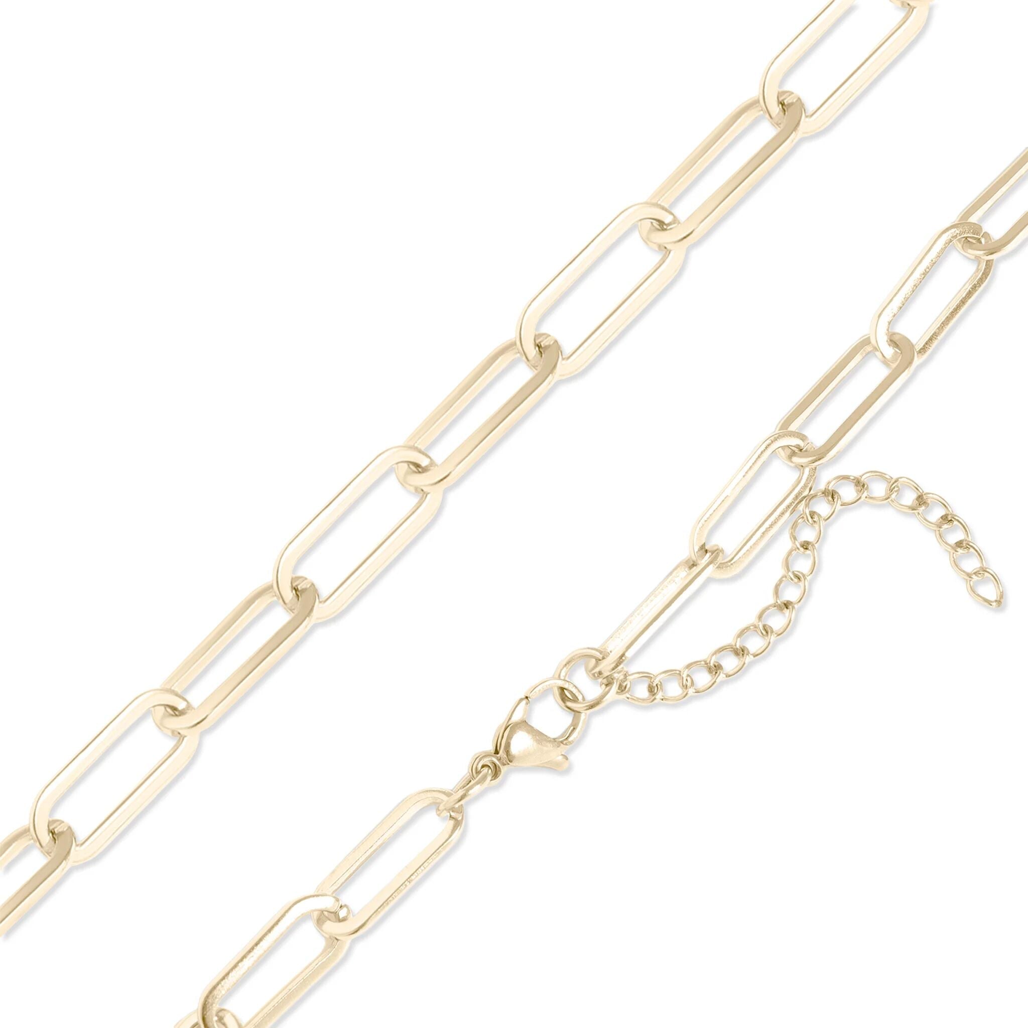 14K Gold Filled Necklace – Paperclip Chain 4mm | Lightweight Hypoallergenic Jewelry - Chains | Sunflower Soul Boutique