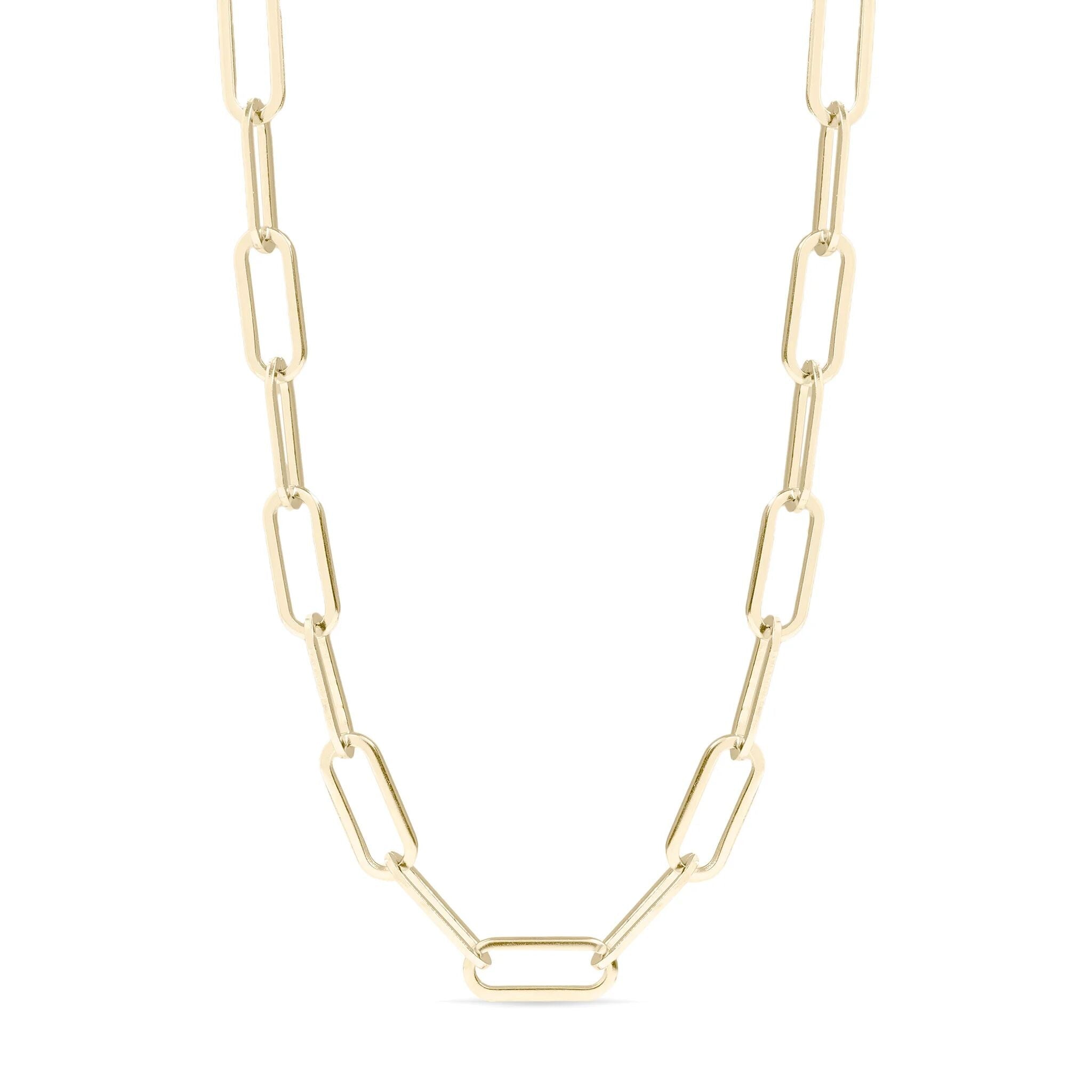 14K Gold Filled Necklace – Paperclip Chain 4mm | Lightweight Hypoallergenic Jewelry - Chains | Sunflower Soul Boutique