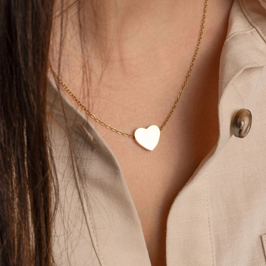 14K Gold Heart Necklace – Durable Gold Filled Jewelry with Customizable Pendant - Necklaces | Sunflower Soul Boutique