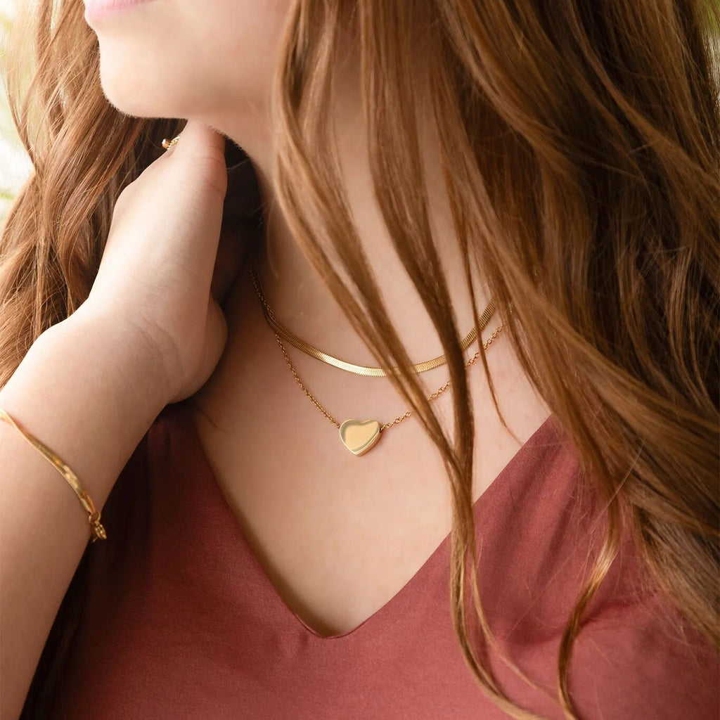 14K Gold Heart Necklace – Durable Gold Filled Jewelry with Customizable Pendant - Necklaces | Sunflower Soul Boutique