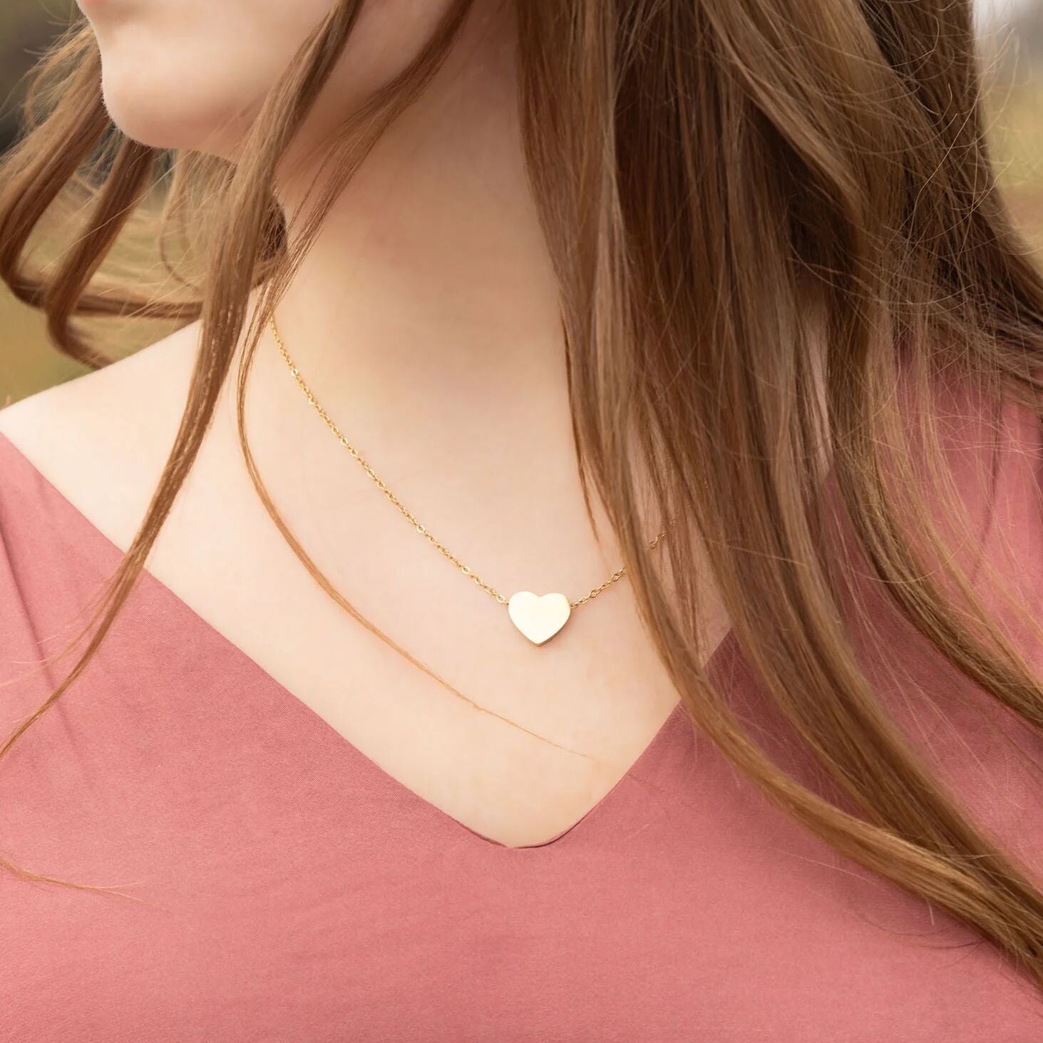 14K Gold Heart Necklace – Durable Gold Filled Jewelry with Customizable Pendant - Necklaces | Sunflower Soul Boutique