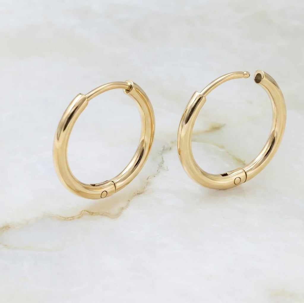 14K Gold Filled PLUS Classic Hoop Huggie Earrings
