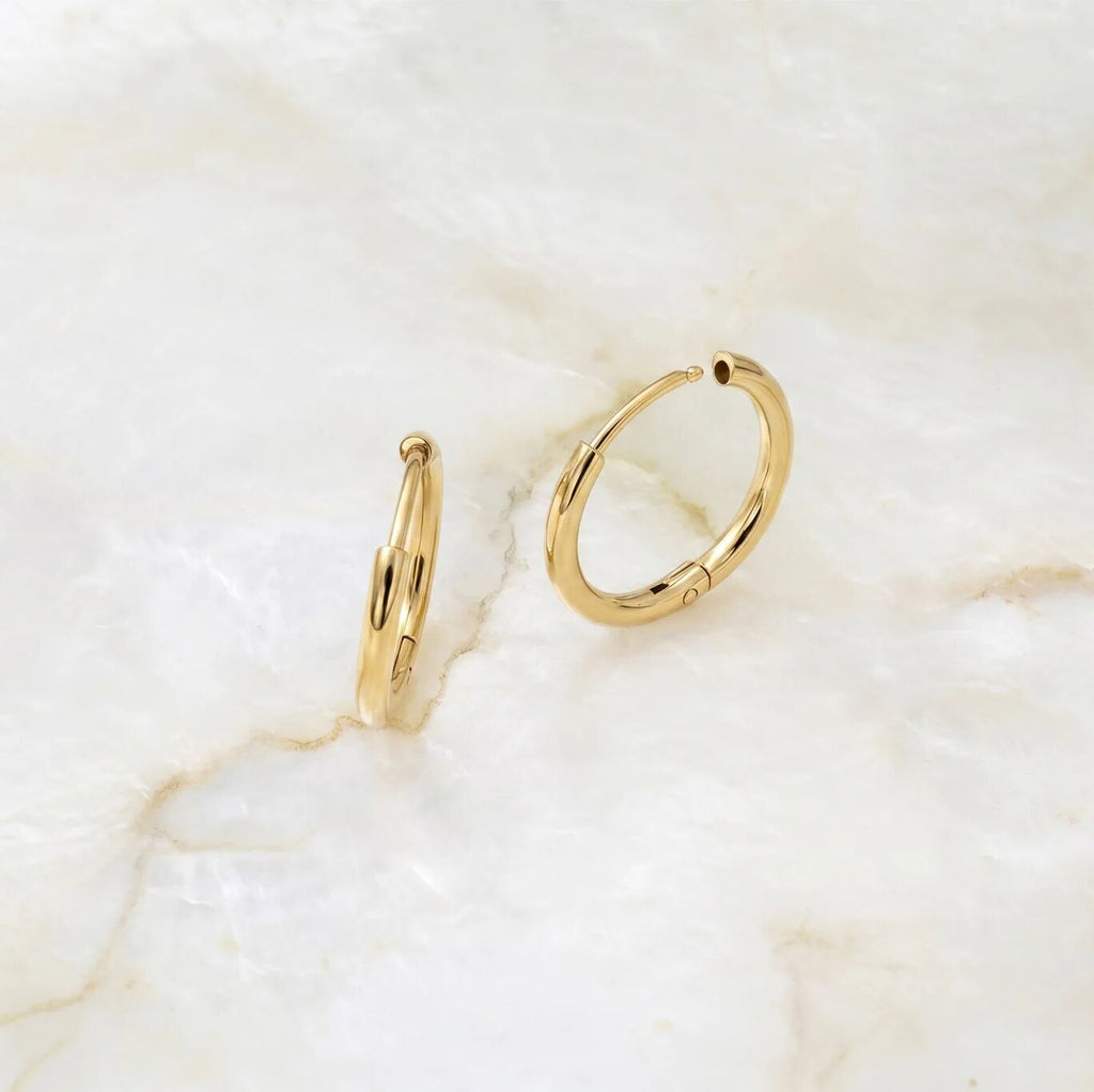 14K Gold Filled PLUS Classic Hoop Huggie Earrings