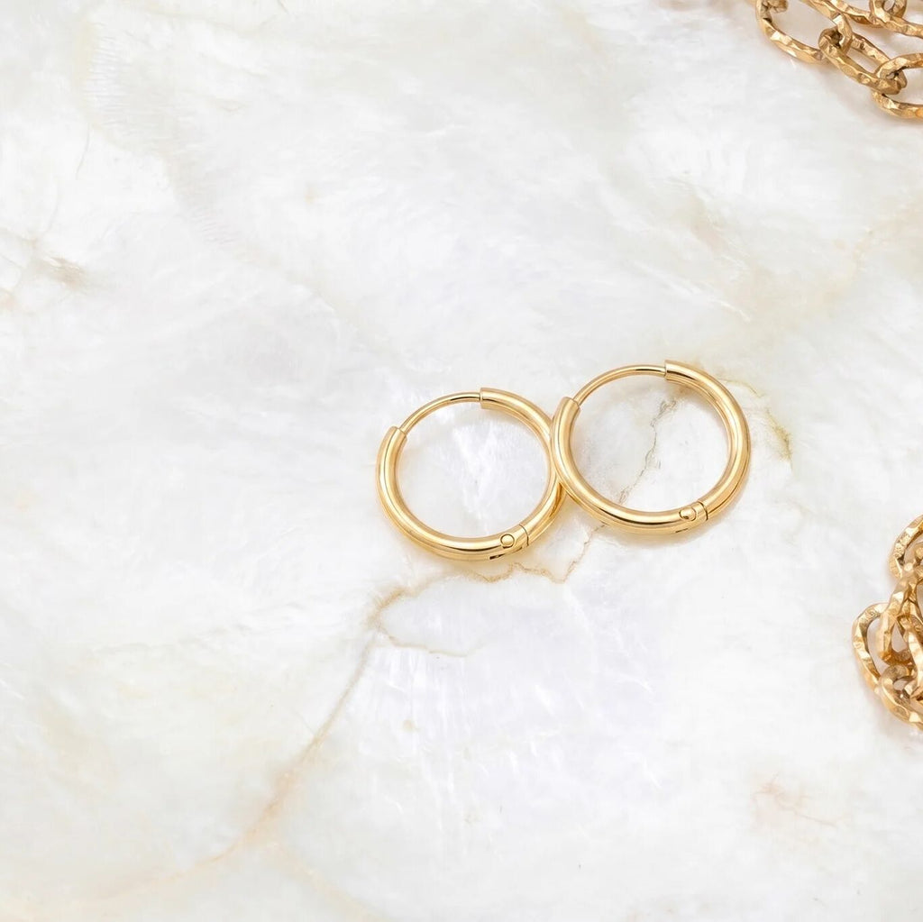 14K Gold Filled PLUS Classic Hoop Huggie Earrings