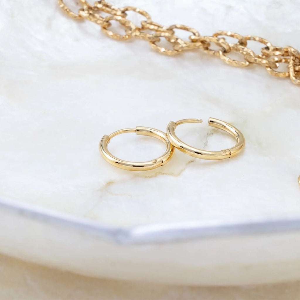 14K Gold Filled PLUS Classic Hoop Huggie Earrings