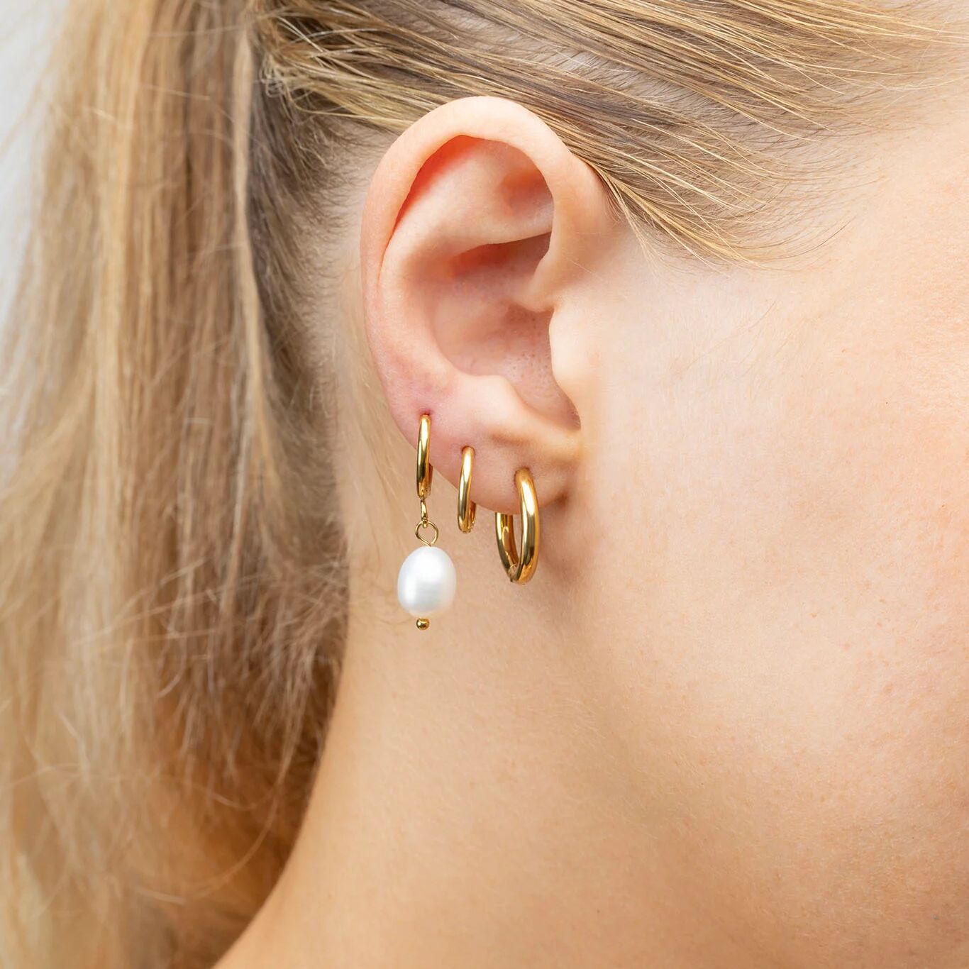 14K Gold Filled PLUS Circle Huggie Hoop Earrings