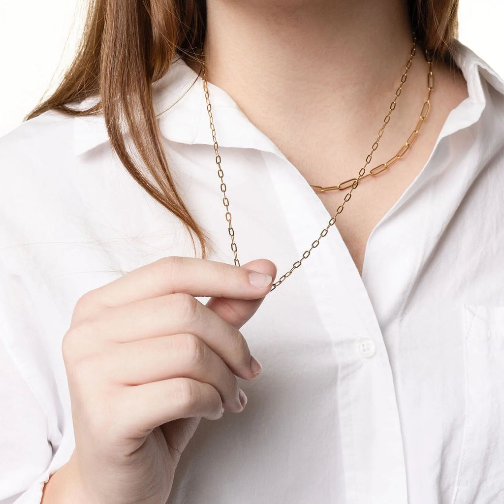 14K Gold Paperclip Necklace – Adjustable 2.5MM Gold Filled Chain Jewelry - Necklaces | Sunflower Soul Boutique