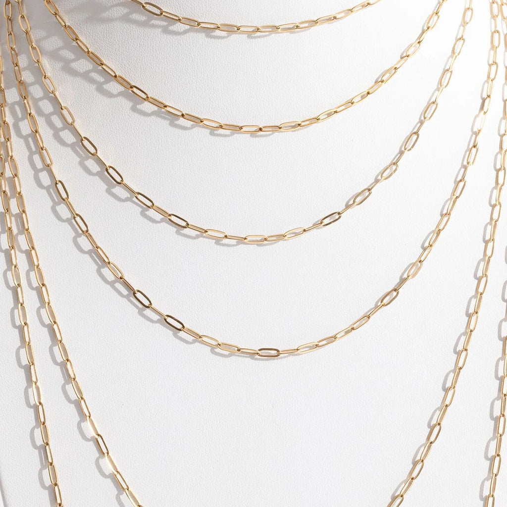 14K Gold Paperclip Necklace – Adjustable 2.5MM Gold Filled Chain Jewelry - Necklaces | Sunflower Soul Boutique