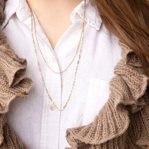 14K Gold Paperclip Necklace – Adjustable 2.5MM Gold Filled Chain Jewelry - Necklaces | Sunflower Soul Boutique