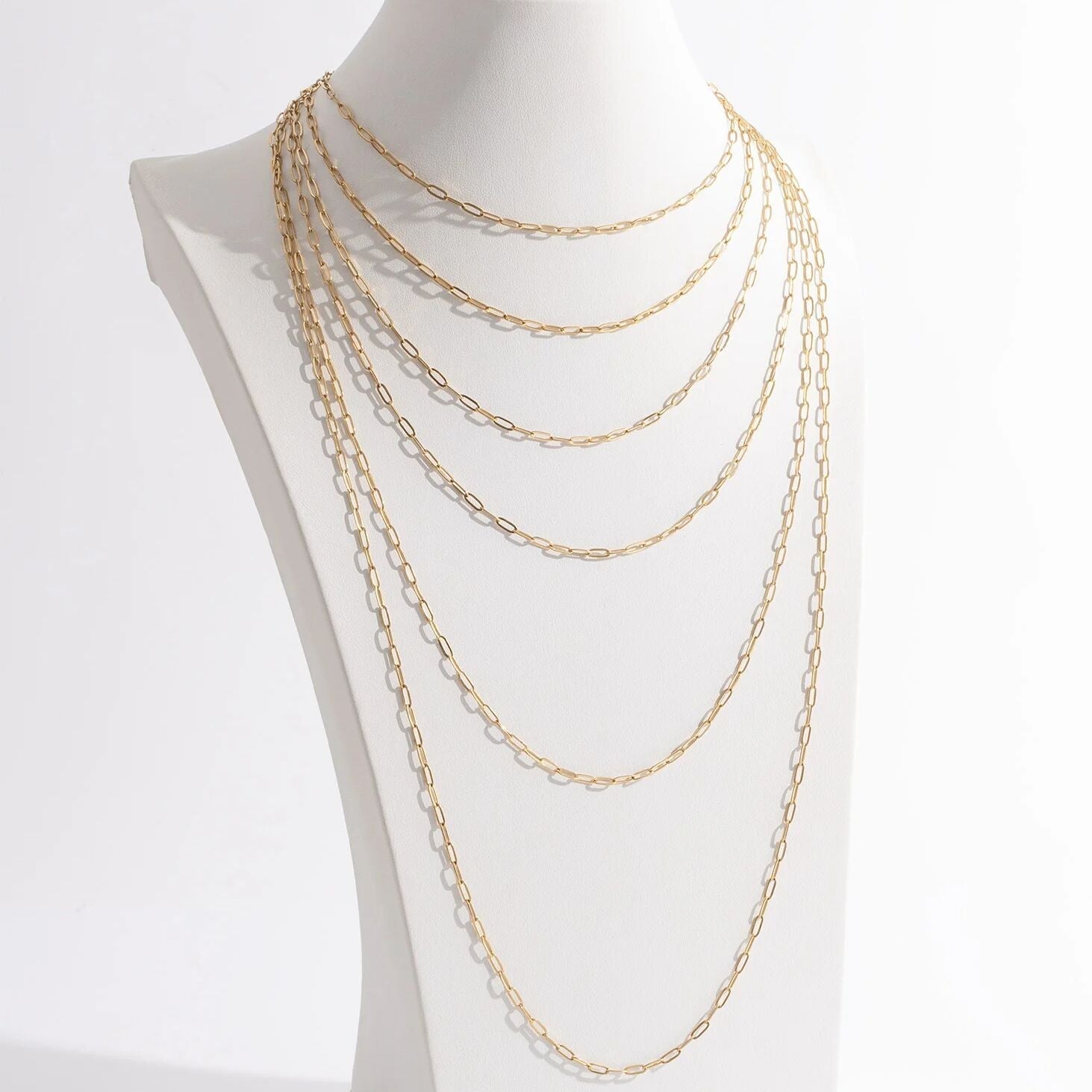 14K Gold Paperclip Necklace – Adjustable 2.5MM Gold Filled Chain Jewelry - Necklaces | Sunflower Soul Boutique