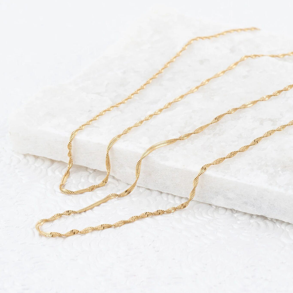 Wholesale jewelry 14K Gold Filled Plus™ Singapore Chain Necklace- Studio