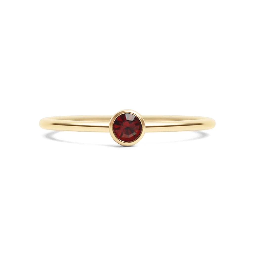 14K Gold Stacking Ring – Custom Birthstone Slim Profile Layered Jewelry - Rings | Sunflower Soul Boutique