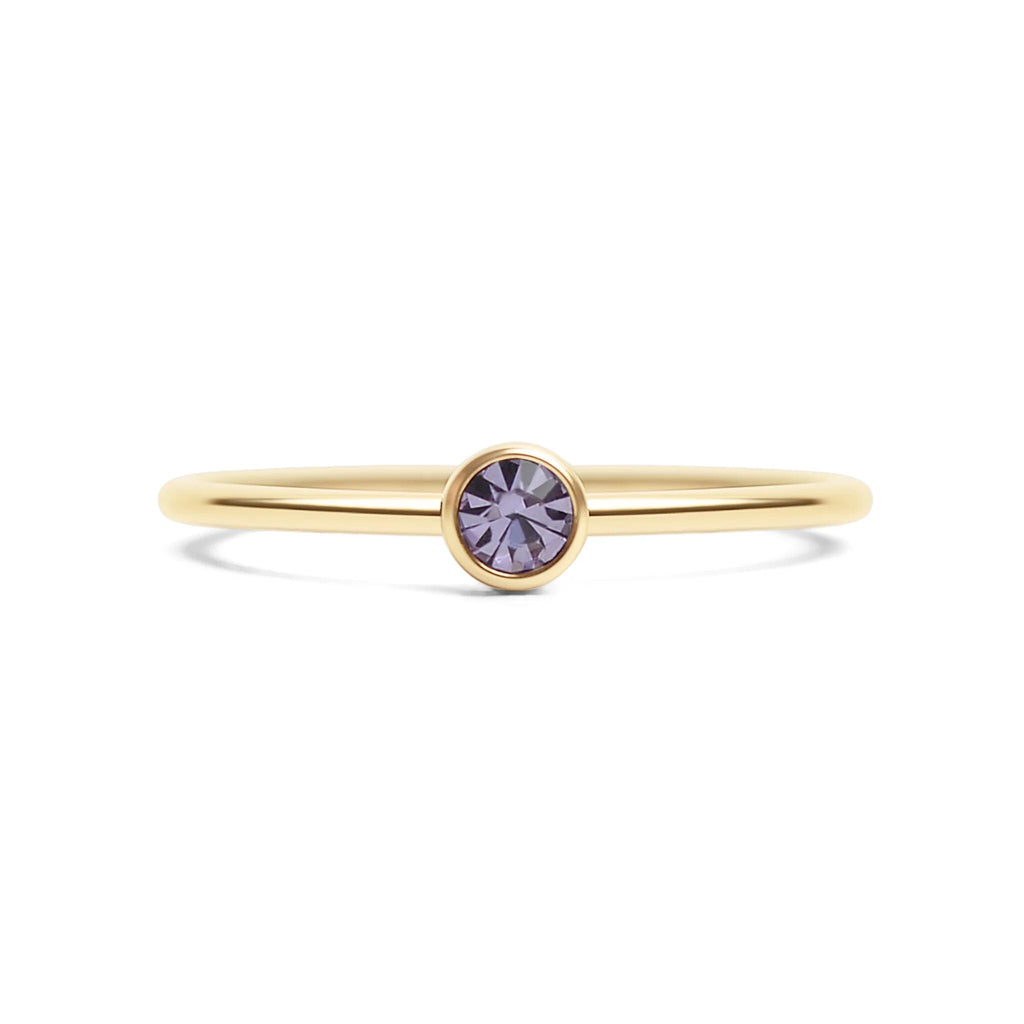 14K Gold Stacking Ring – Custom Birthstone Slim Profile Layered Jewelry - Rings | Sunflower Soul Boutique
