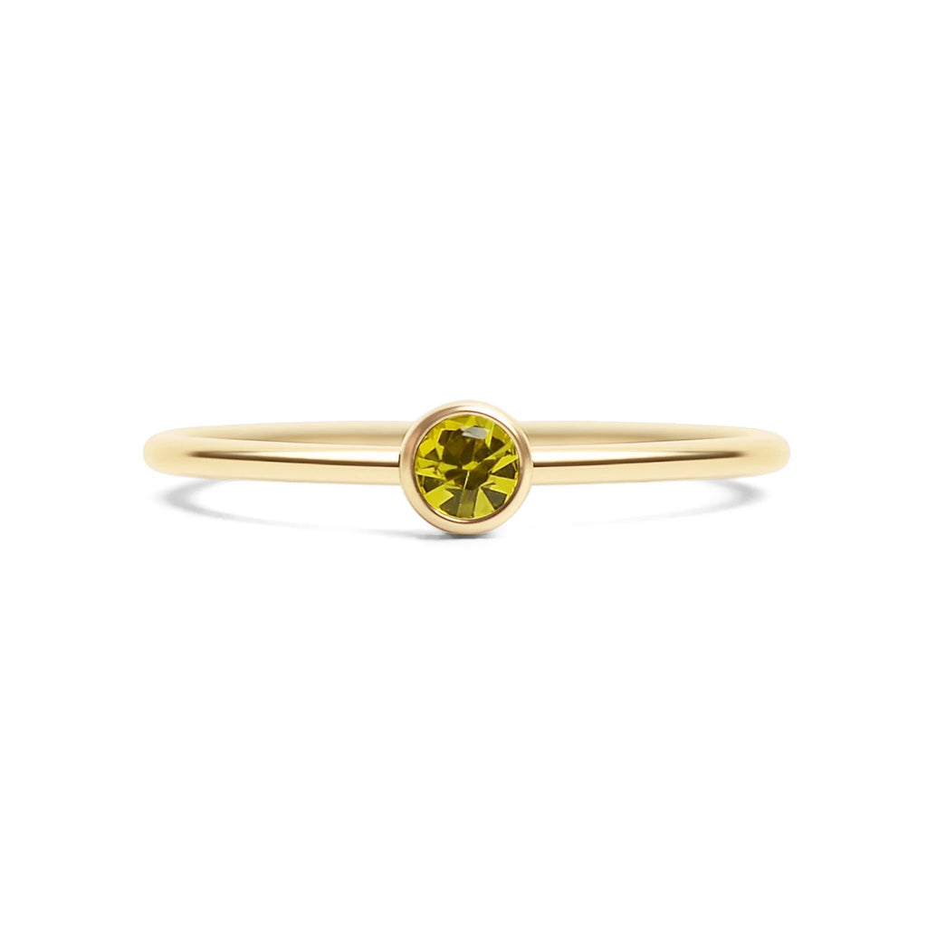 14K Gold Stacking Ring – Custom Birthstone Slim Profile Layered Jewelry - Rings | Sunflower Soul Boutique
