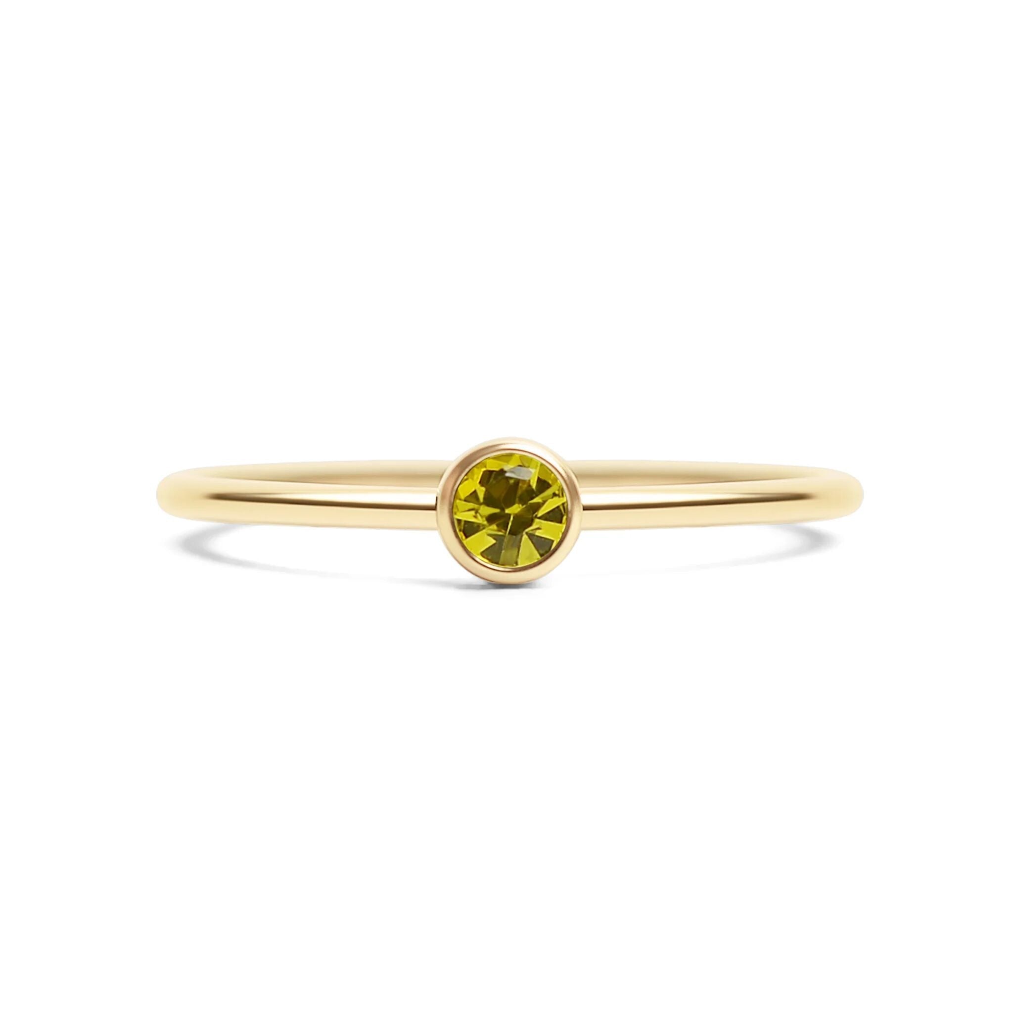 14K Gold Stacking Ring – Custom Birthstone Slim Profile Layered Jewelry - Rings | Sunflower Soul Boutique