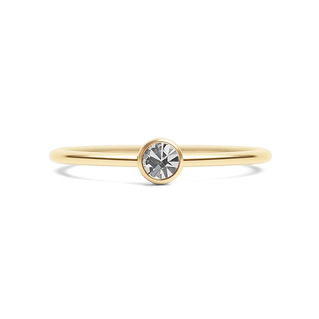 14K Gold Stacking Ring – Custom Birthstone Slim Profile Layered Jewelry - Rings | Sunflower Soul Boutique