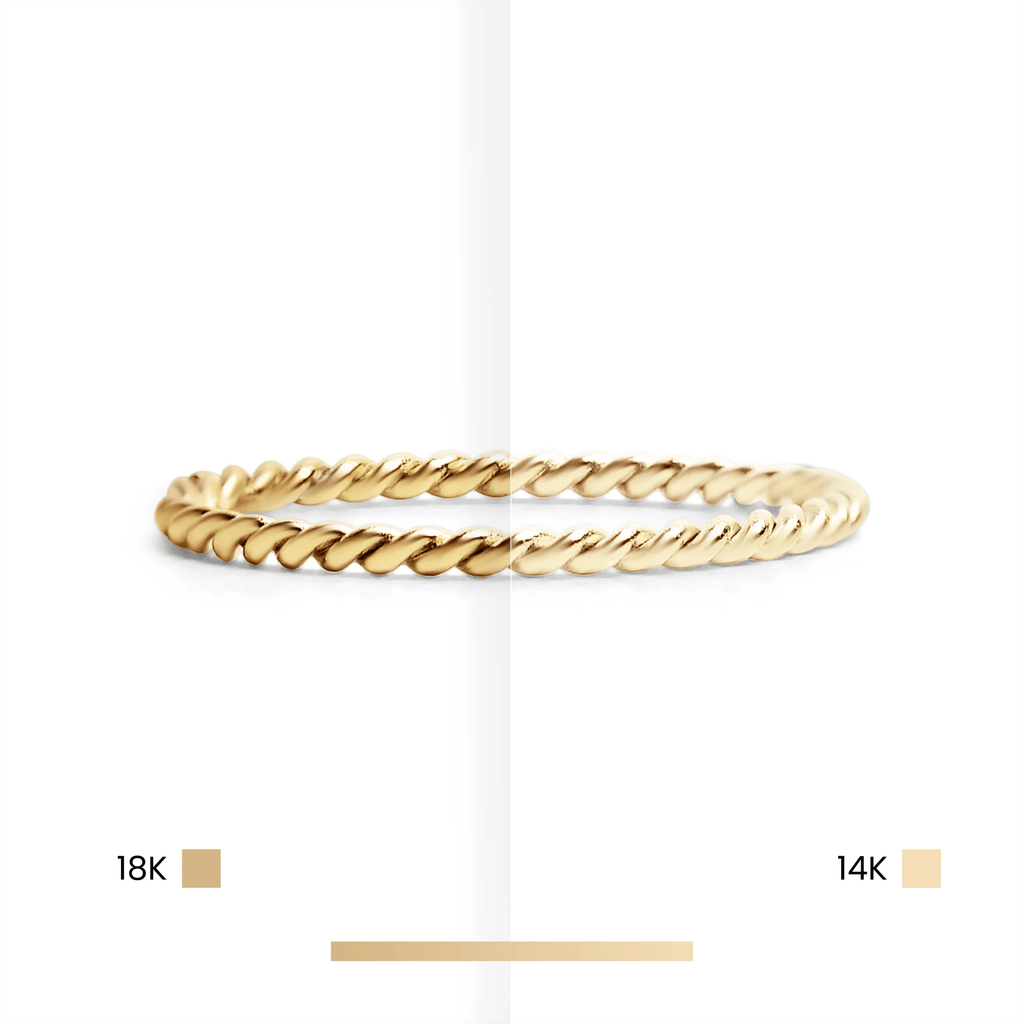14K Gold Stacking Ring – Custom Birthstone Slim Profile Layered Jewelry - Rings | Sunflower Soul Boutique