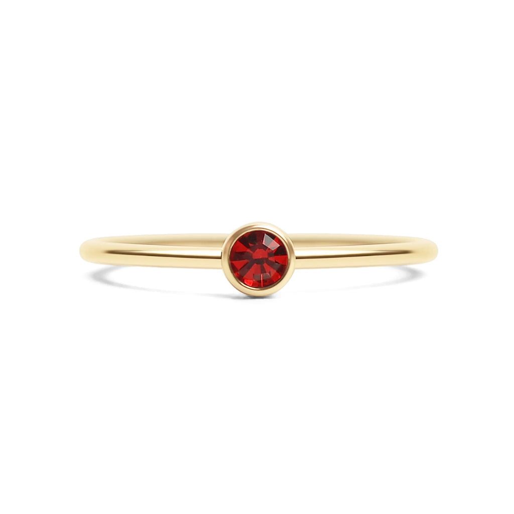 14K Gold Stacking Ring – Custom Birthstone Slim Profile Layered Jewelry - Rings | Sunflower Soul Boutique