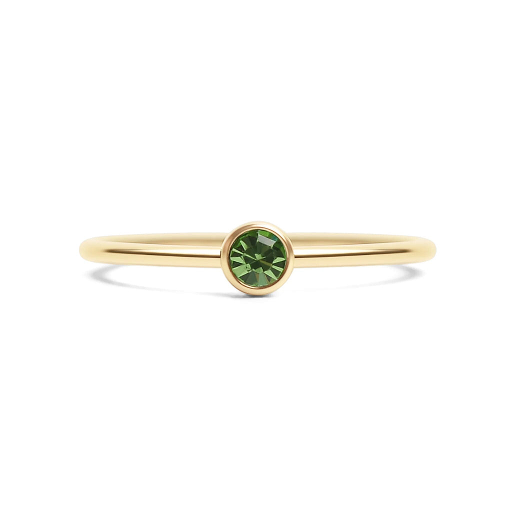 14K Gold Stacking Ring – Custom Birthstone Slim Profile Layered Jewelry - Rings | Sunflower Soul Boutique