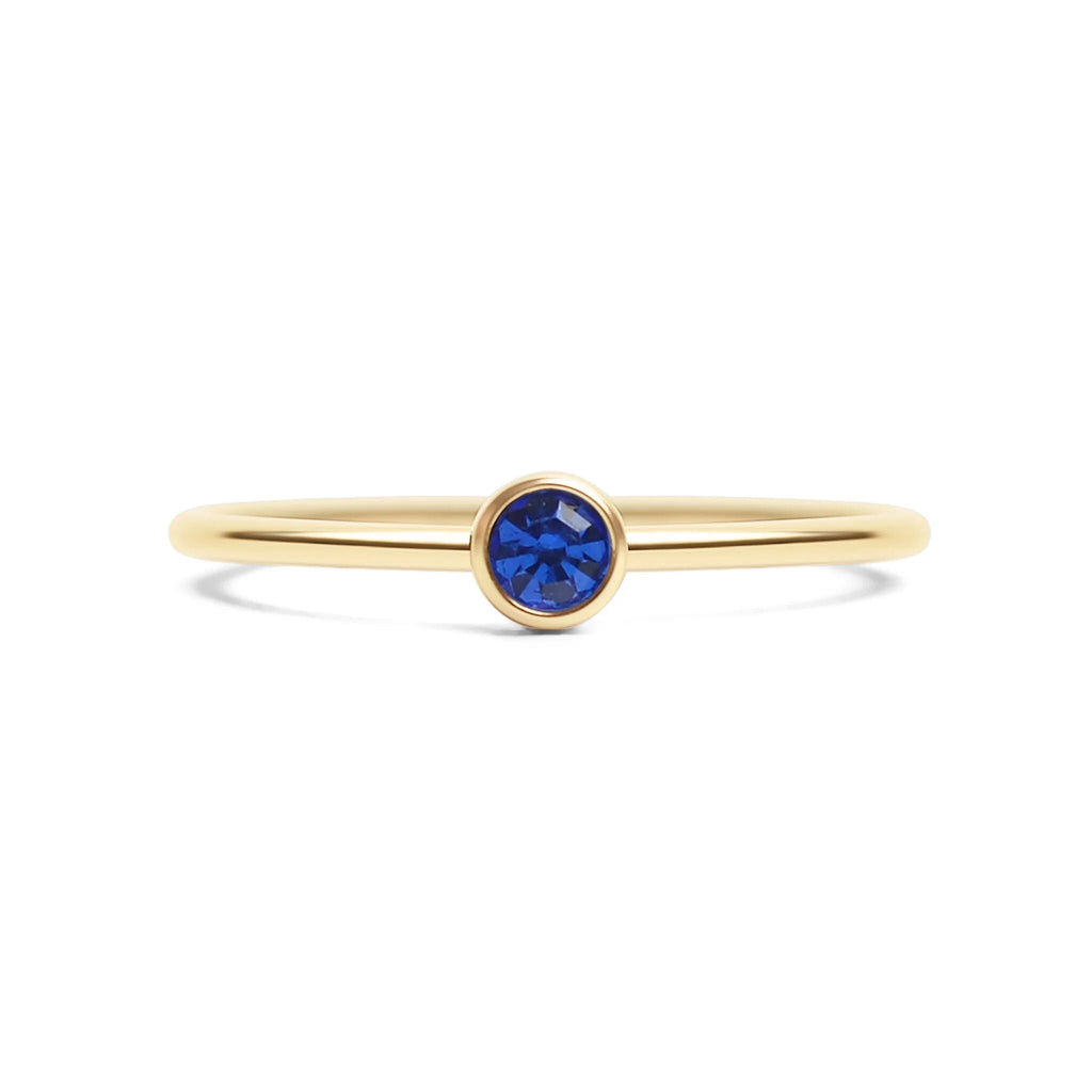 14K Gold Stacking Ring – Custom Birthstone Slim Profile Layered Jewelry - Rings | Sunflower Soul Boutique